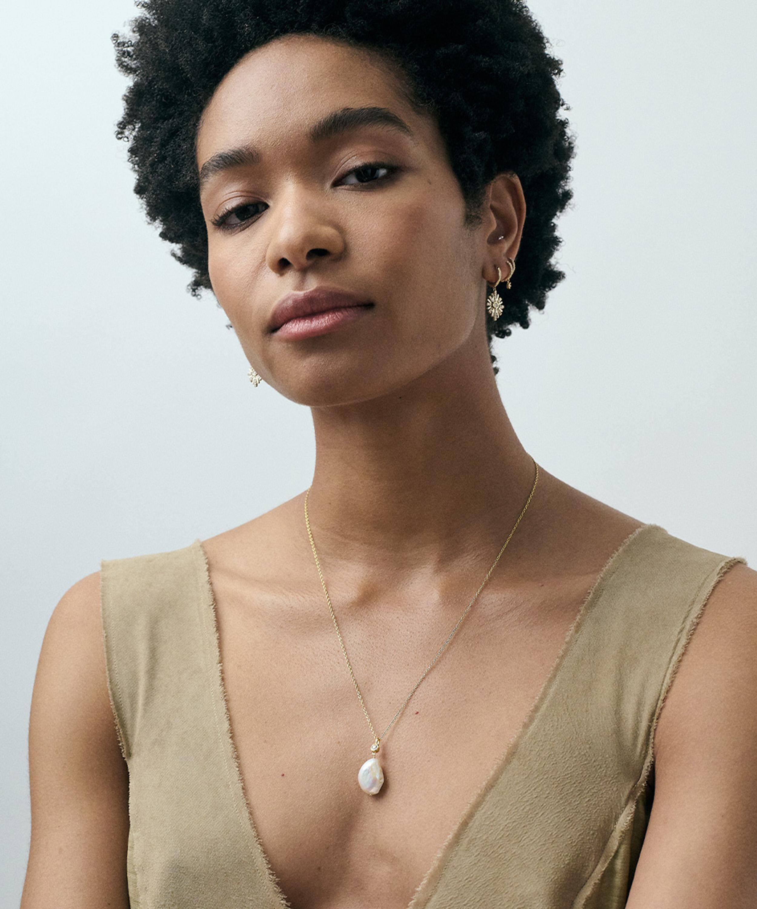 Astley Clarke - 18ct Gold-Plated Vermeil Silver Pearl Drop Pendant Necklace image number 1