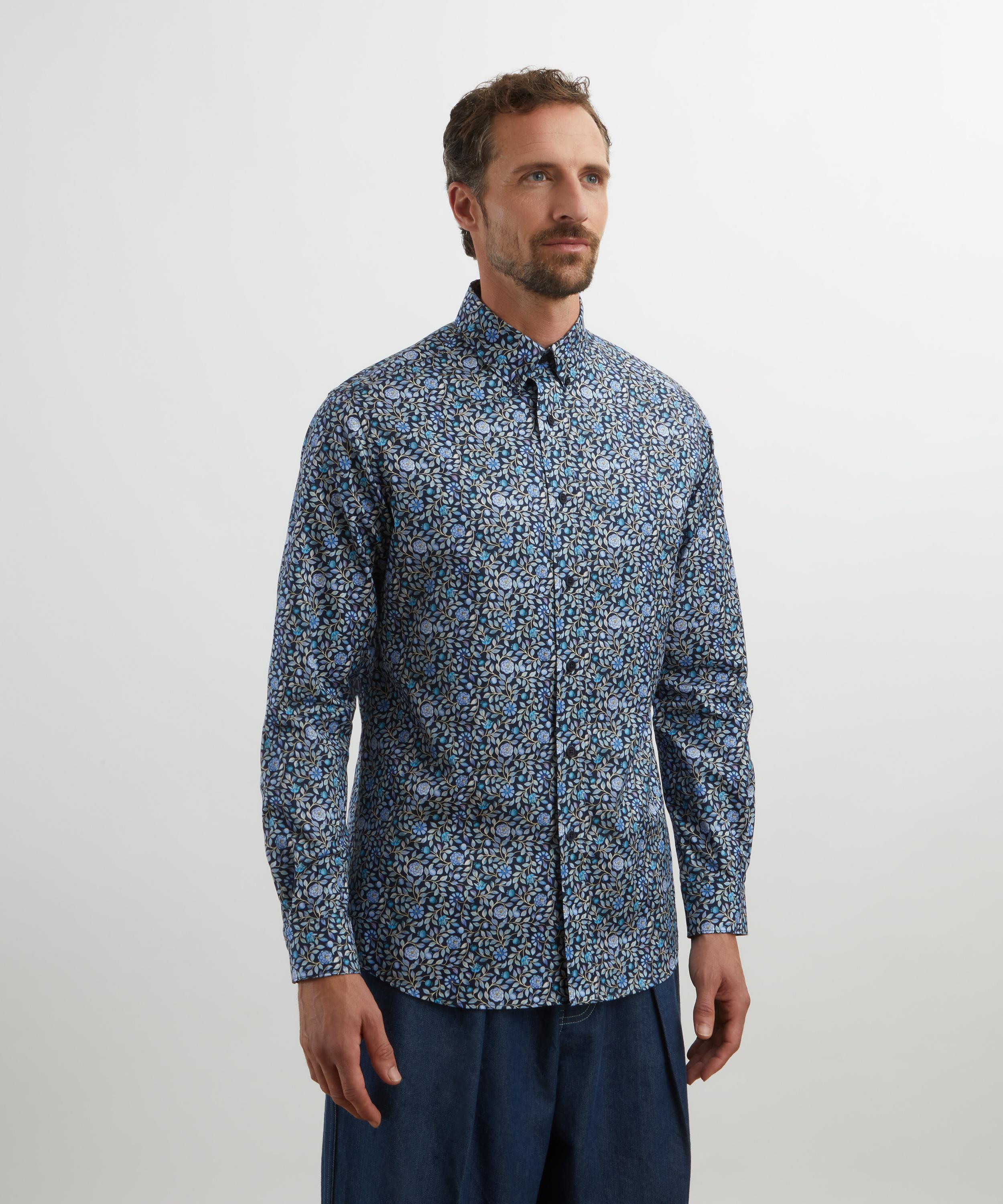 Liberty - Button-Down Regular Fit Cotton Shirt in Zara Thanrose  image number 2
