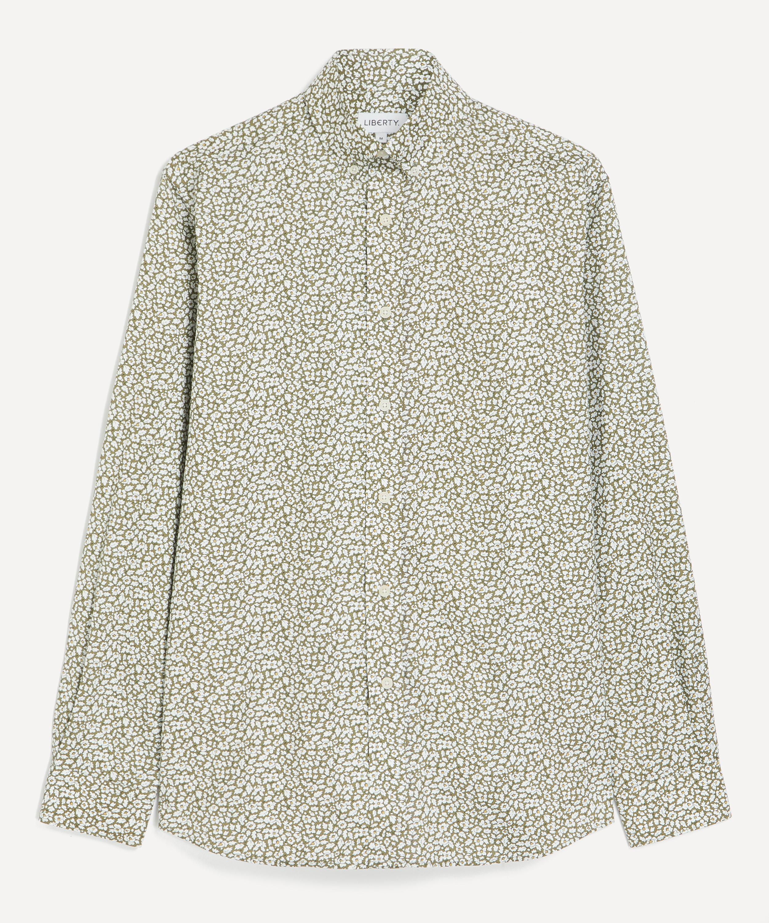 Liberty - Button-Down Regular Fit Cotton Shirt in Feather Meadow image number 0