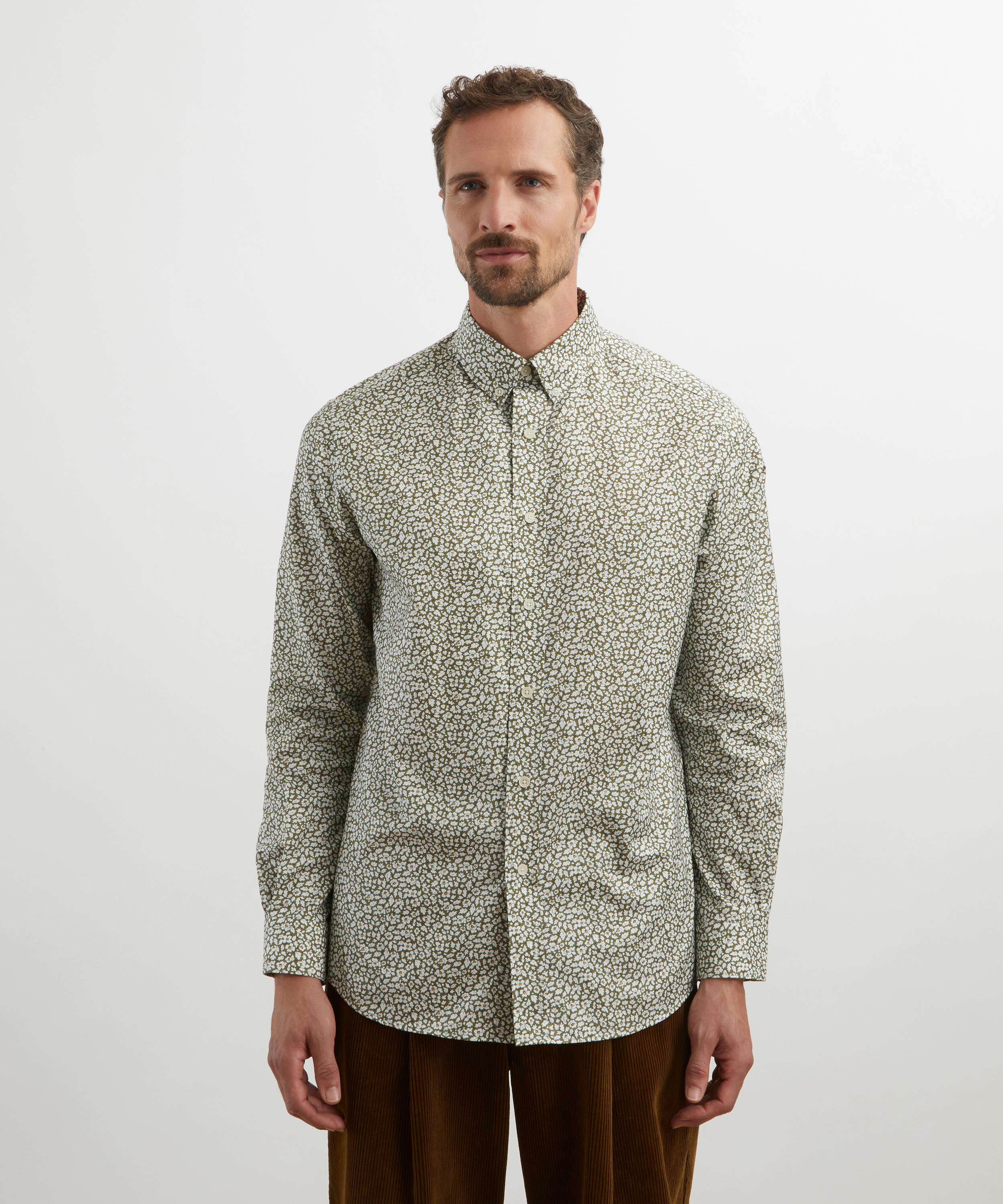 Liberty - Button-Down Regular Fit Cotton Shirt in Feather Meadow image number 2