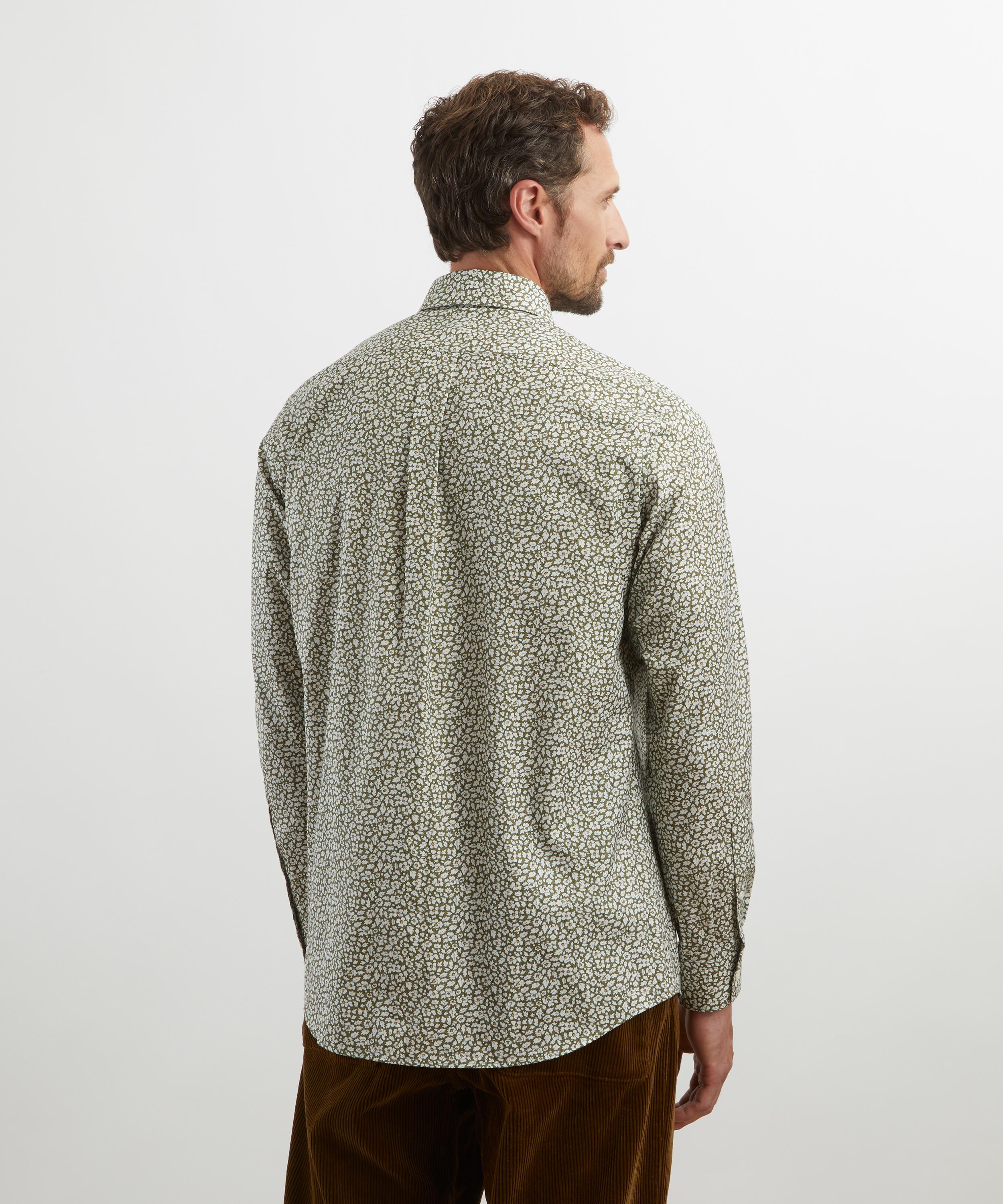 Liberty - Button-Down Regular Fit Cotton Shirt in Feather Meadow image number 3