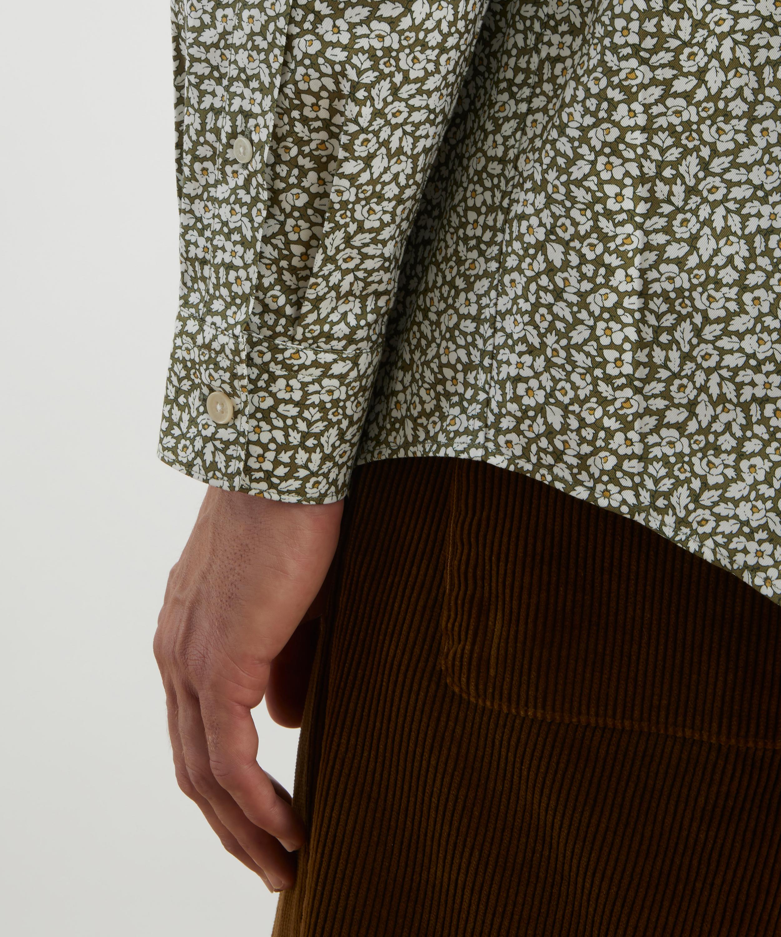 Liberty - Button-Down Regular Fit Cotton Shirt in Feather Meadow image number 4