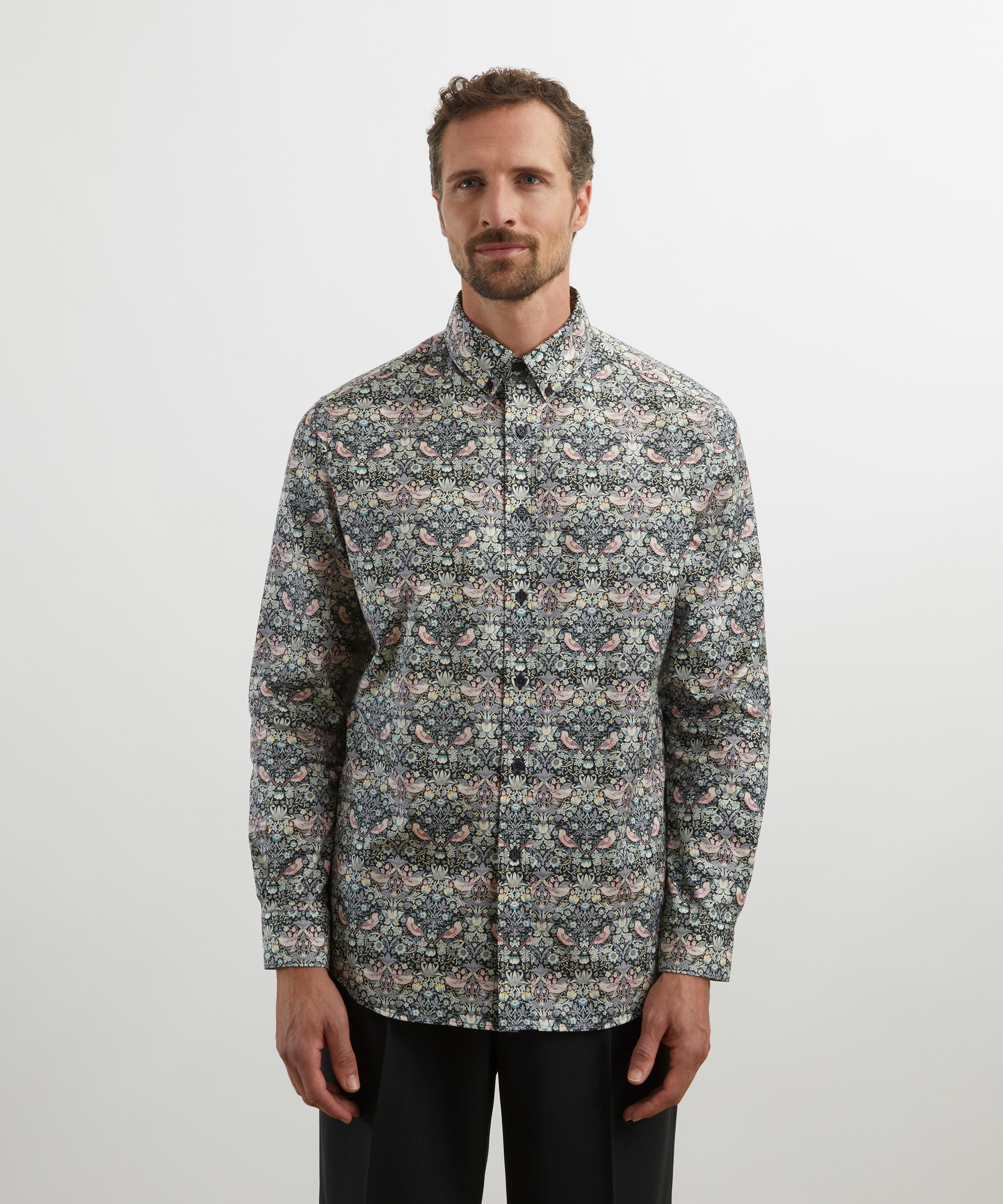 Liberty - Button-Down Regular Fit Cotton Shirt in Strawberry Thief  image number 2