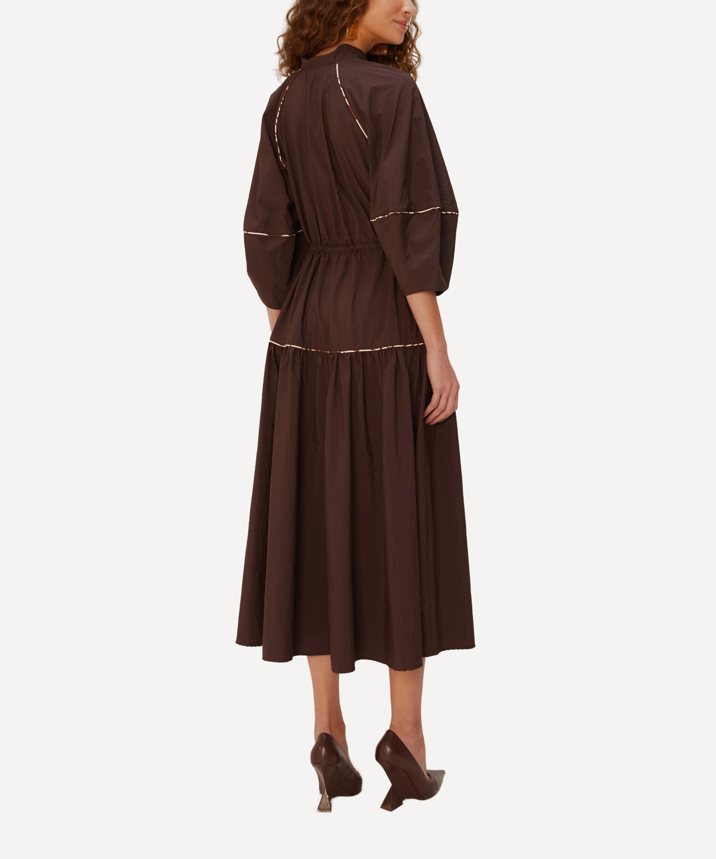 FARM Rio - Brown Chemise Midi Dress image number 1