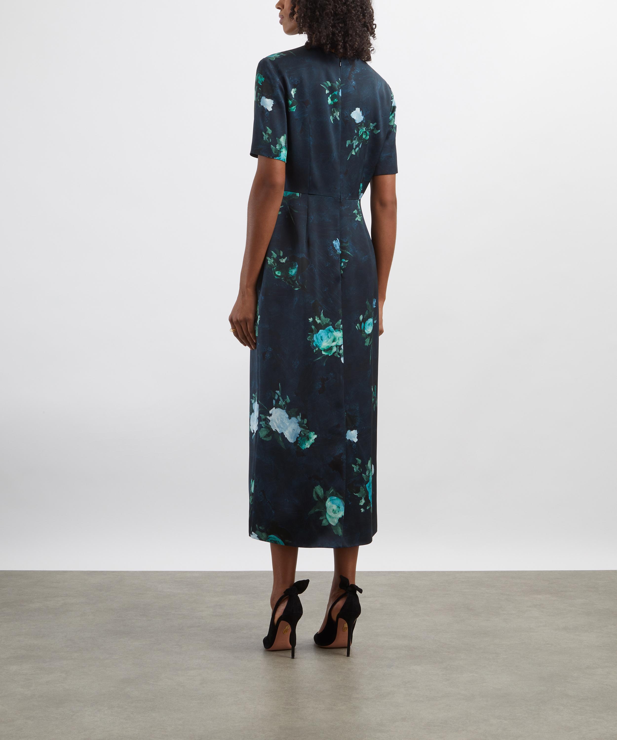 Erdem - Floral Print Duchesse Satin Midi Dress image number 3