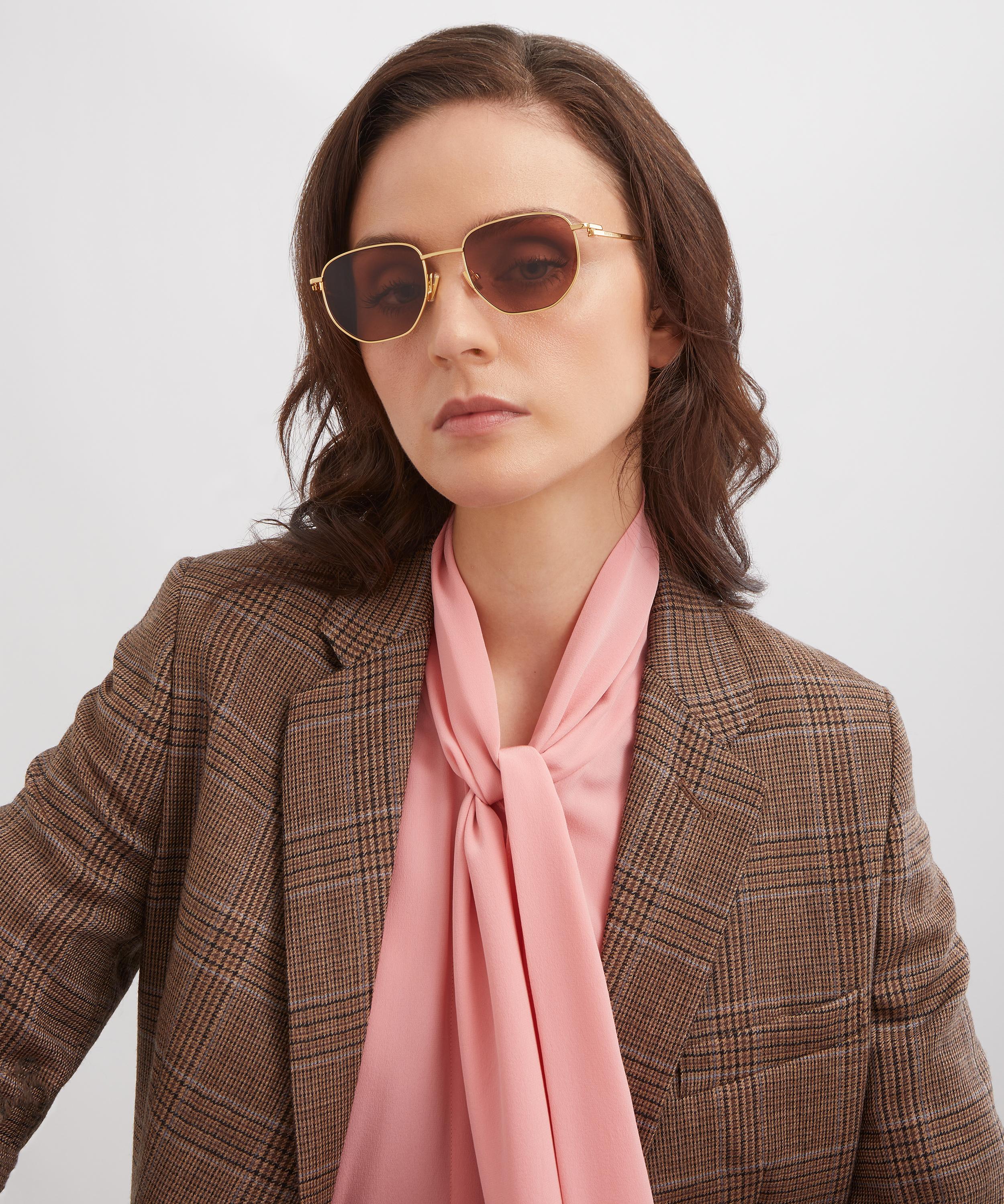 Bottega Veneta - Gold-Tone Aviator Sunglasses image number 1