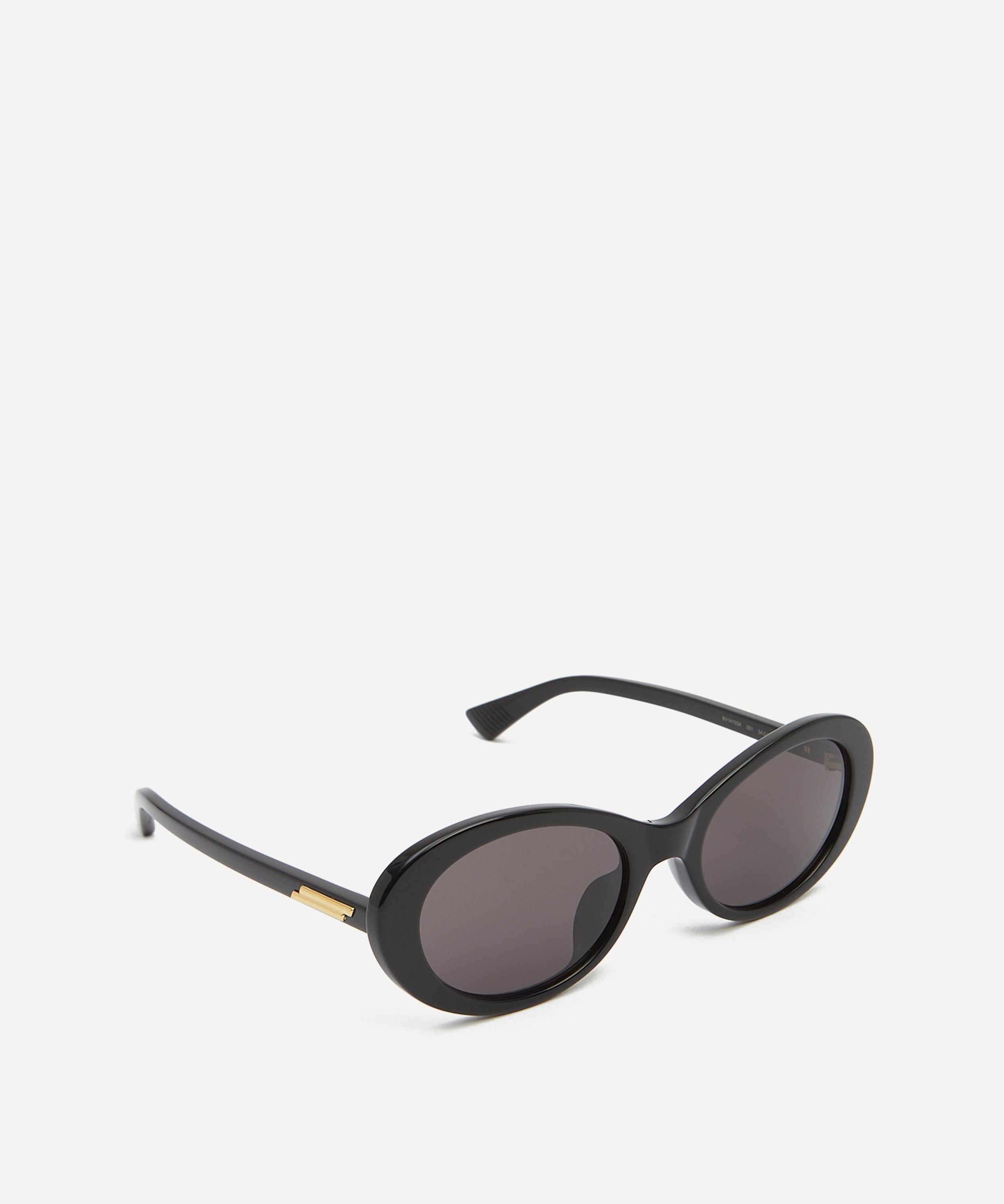 Bottega Veneta - Oval Black Acetate Sunglasses image number 1