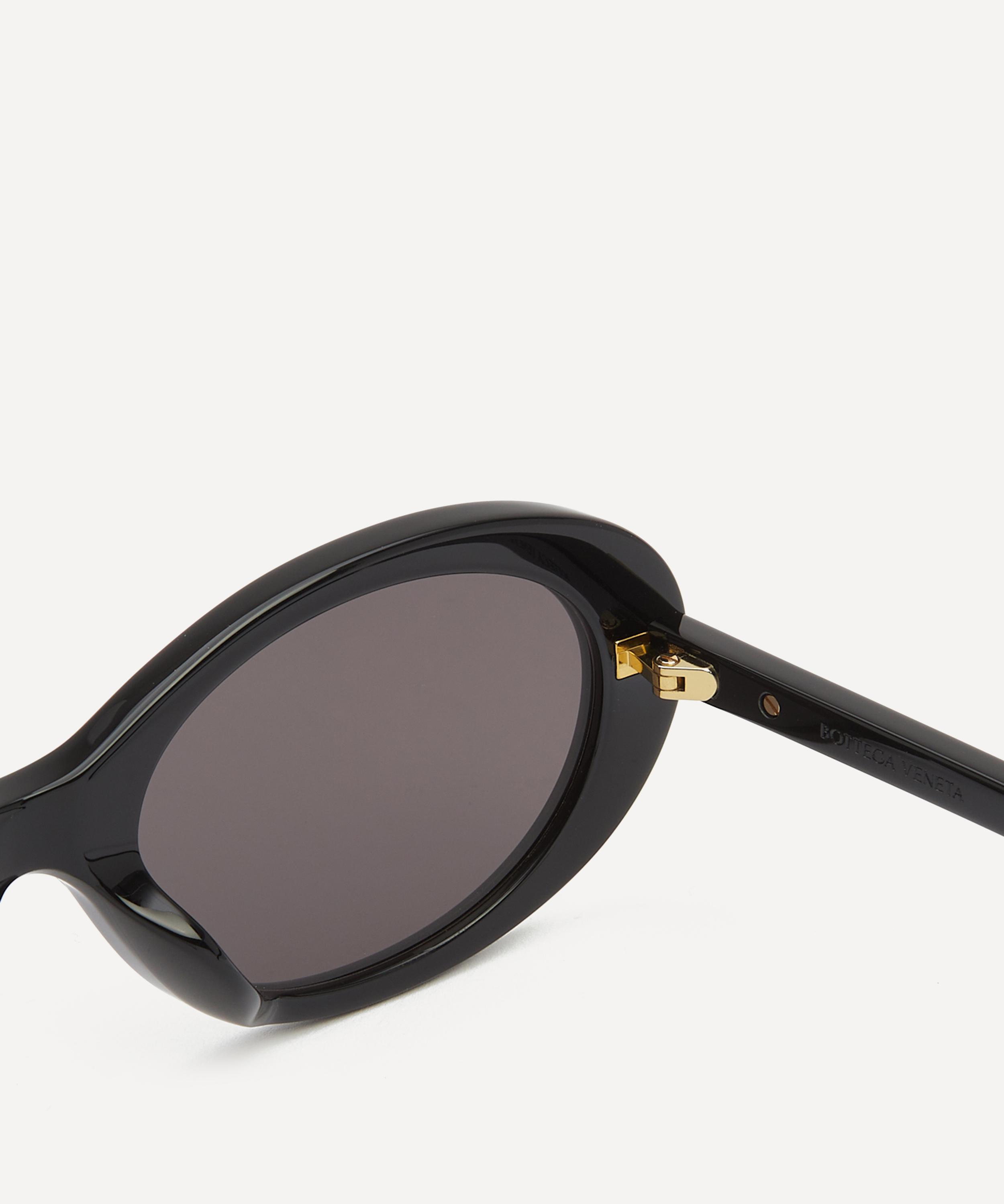 Bottega Veneta - Oval Black Acetate Sunglasses image number 2