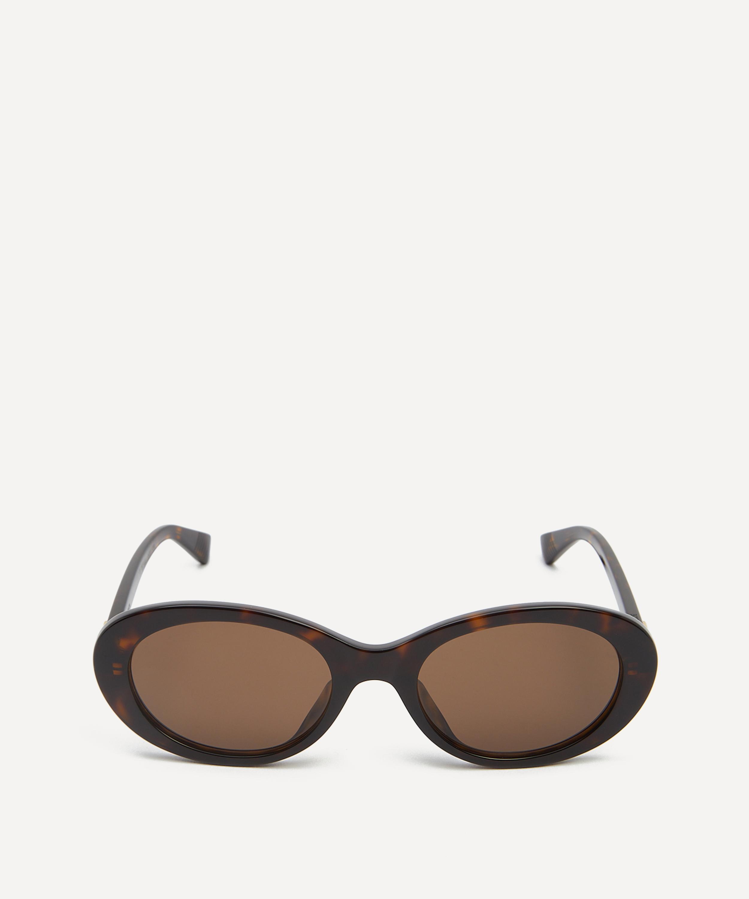 Bottega Veneta - Oval Havana Acetate Sunglasses