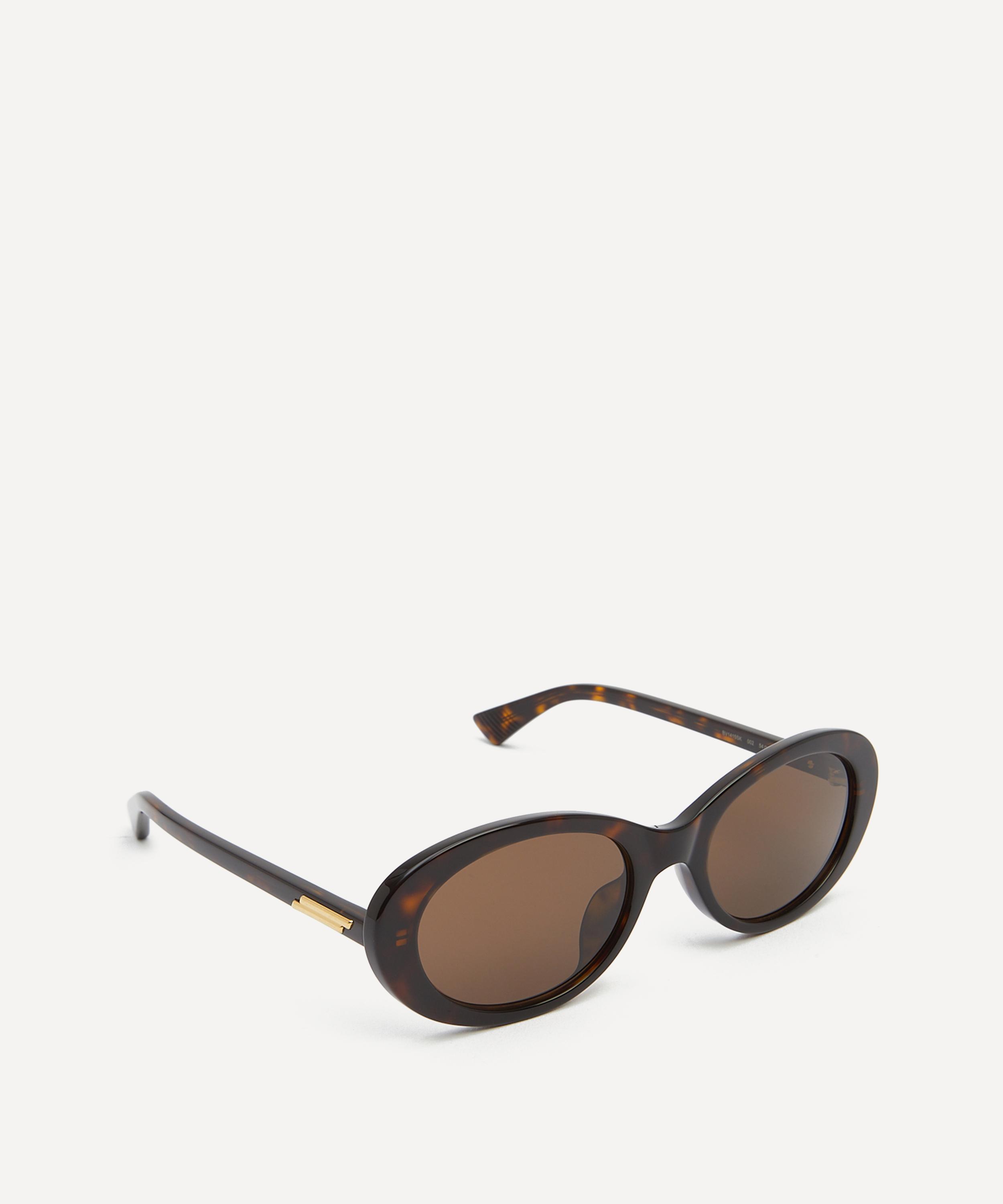 Bottega Veneta - Oval Havana Acetate Sunglasses image number 1