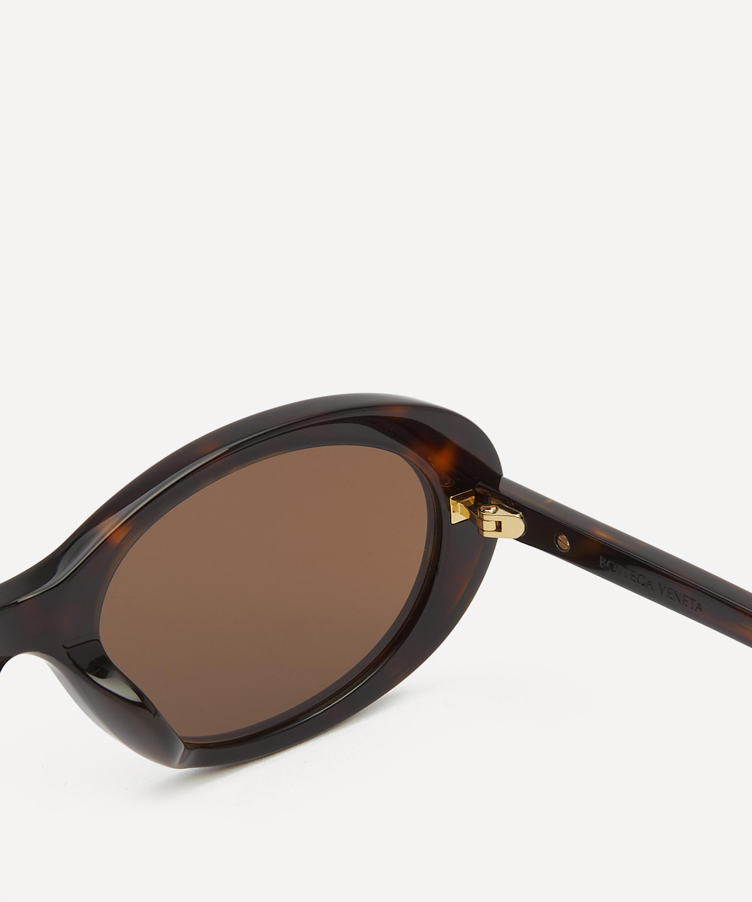 Bottega Veneta - Oval Havana Acetate Sunglasses image number 2