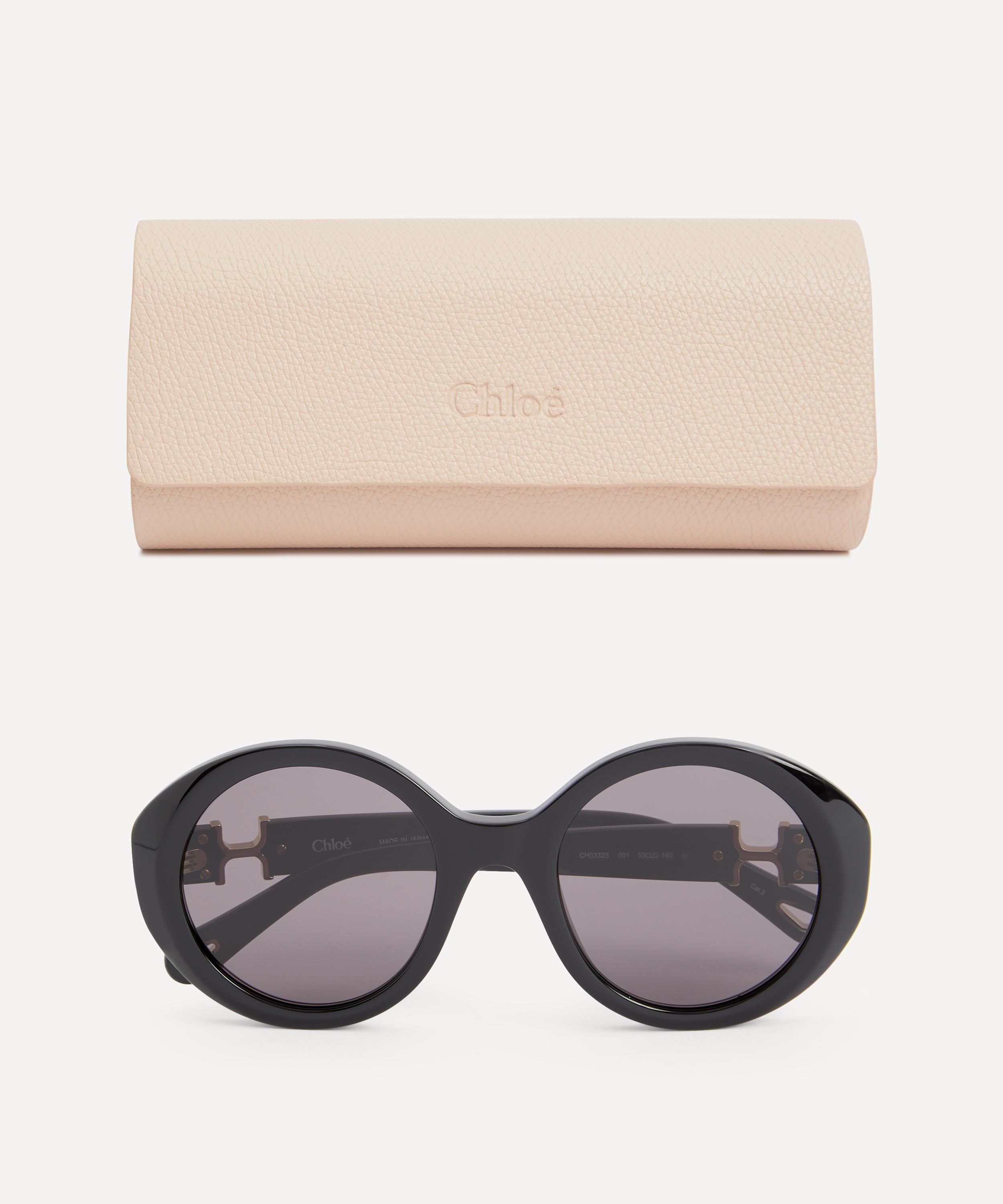 Chloé - Oval Black Acetate Sunglasses image number 3