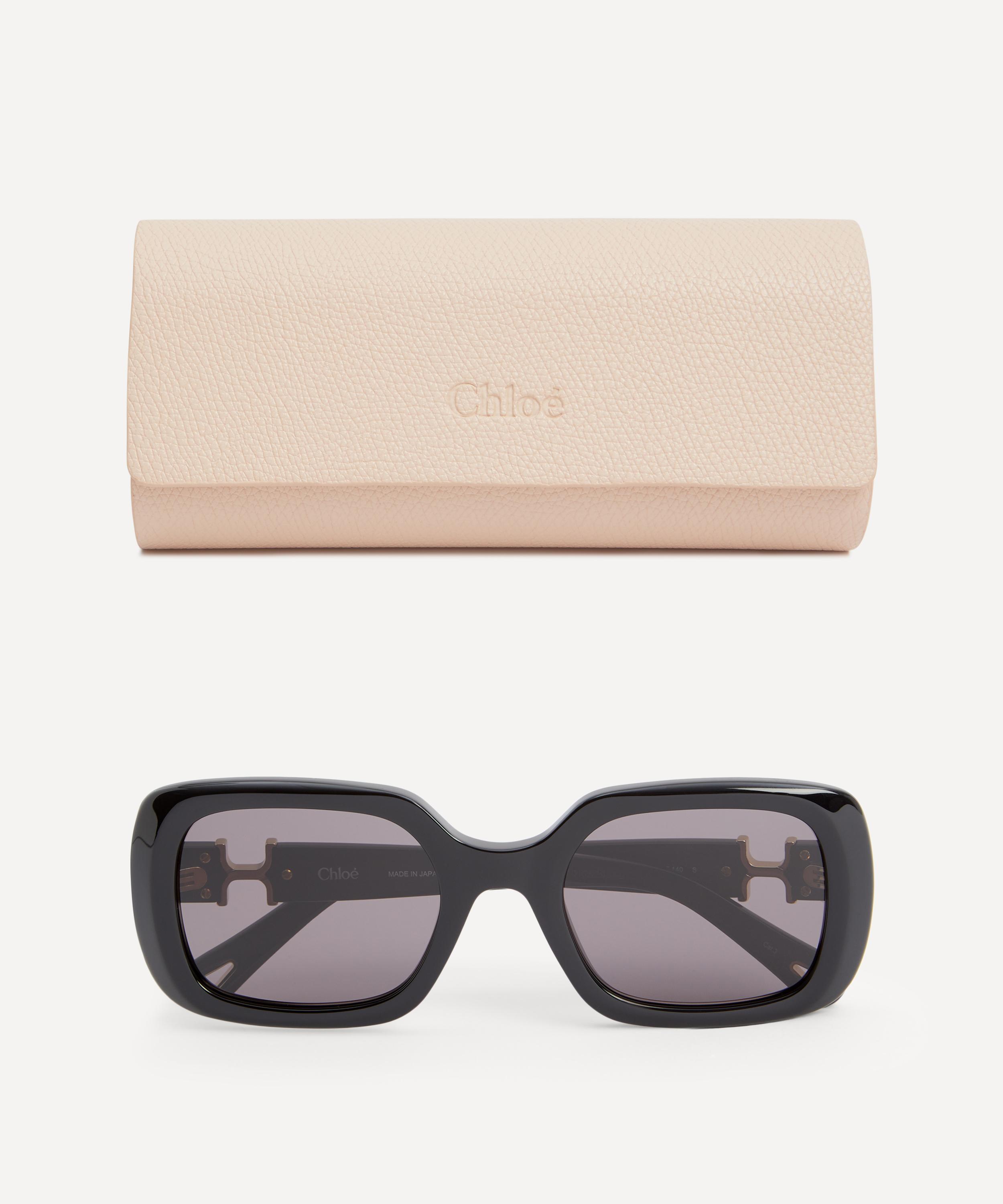Chloé - Rectangular Black Acetate Sunglasses image number 3