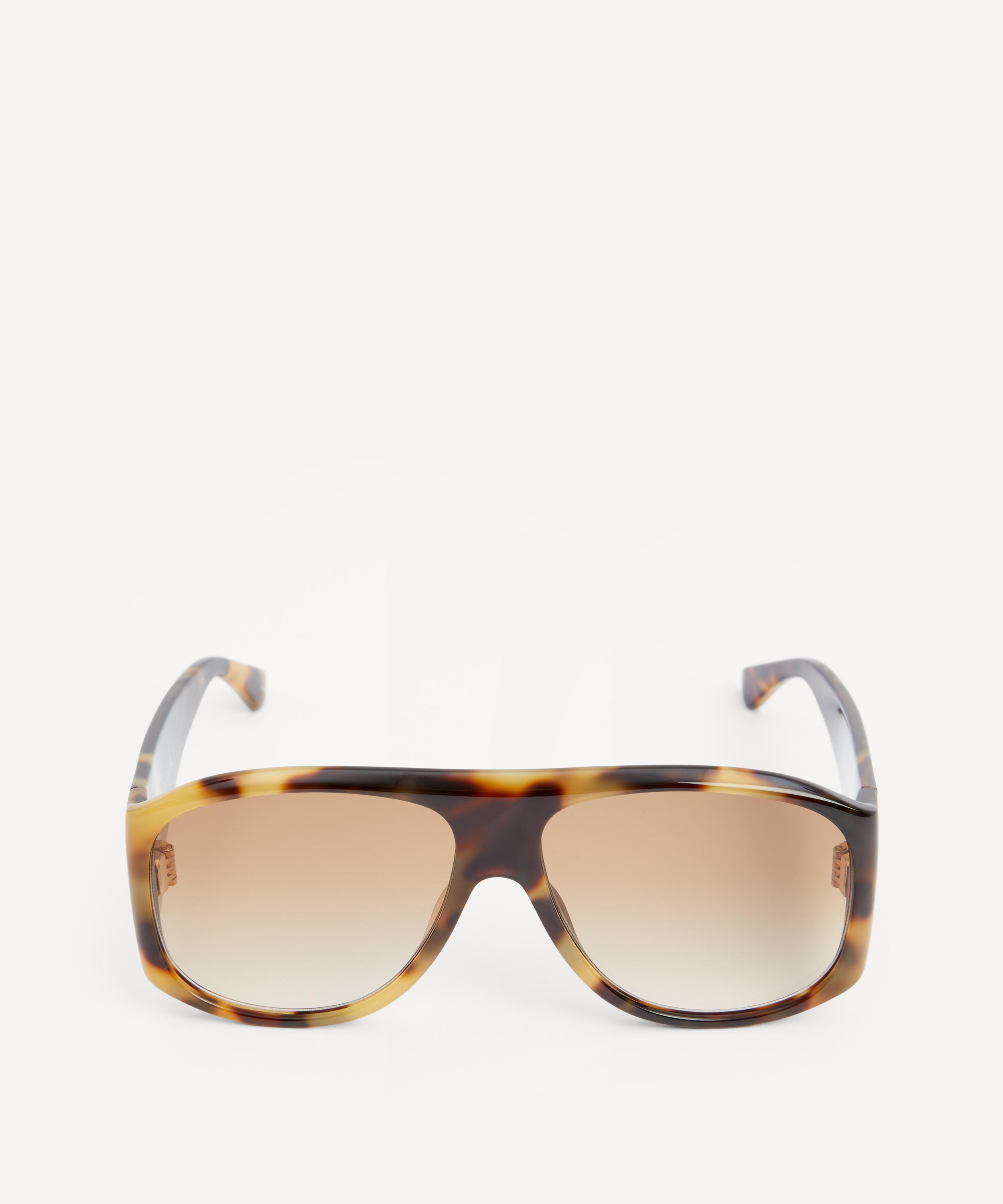Chlo&eacute; - Aviator Havana Acetate Sunglasses