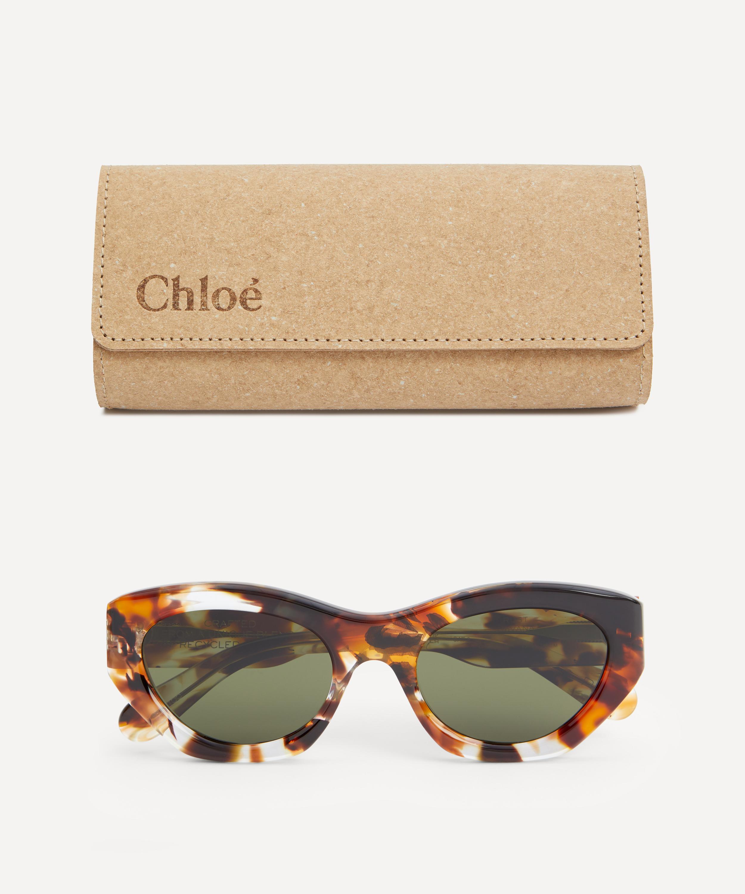 Chloé - Cat Eye Translucent Havana Acetate Sunglasses image number 3