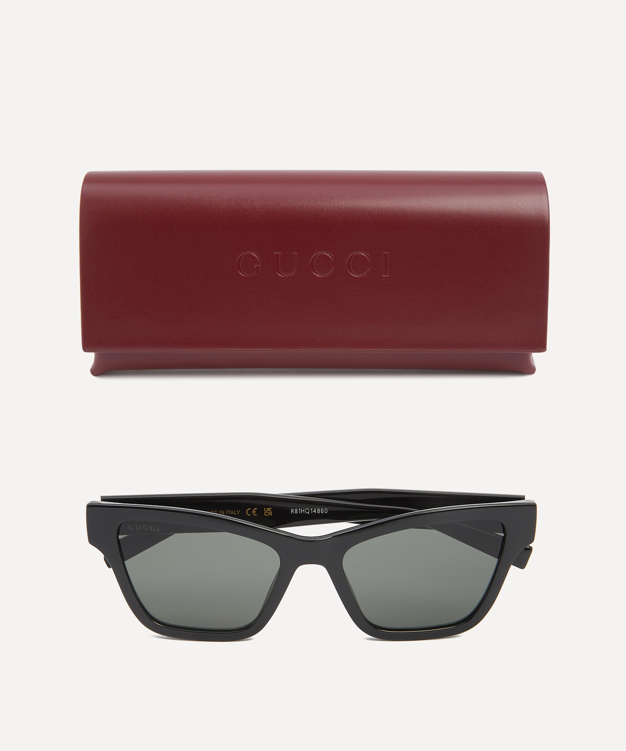 Gucci - Chunky Cat Eye Black Acetate Sunglasses image number 3