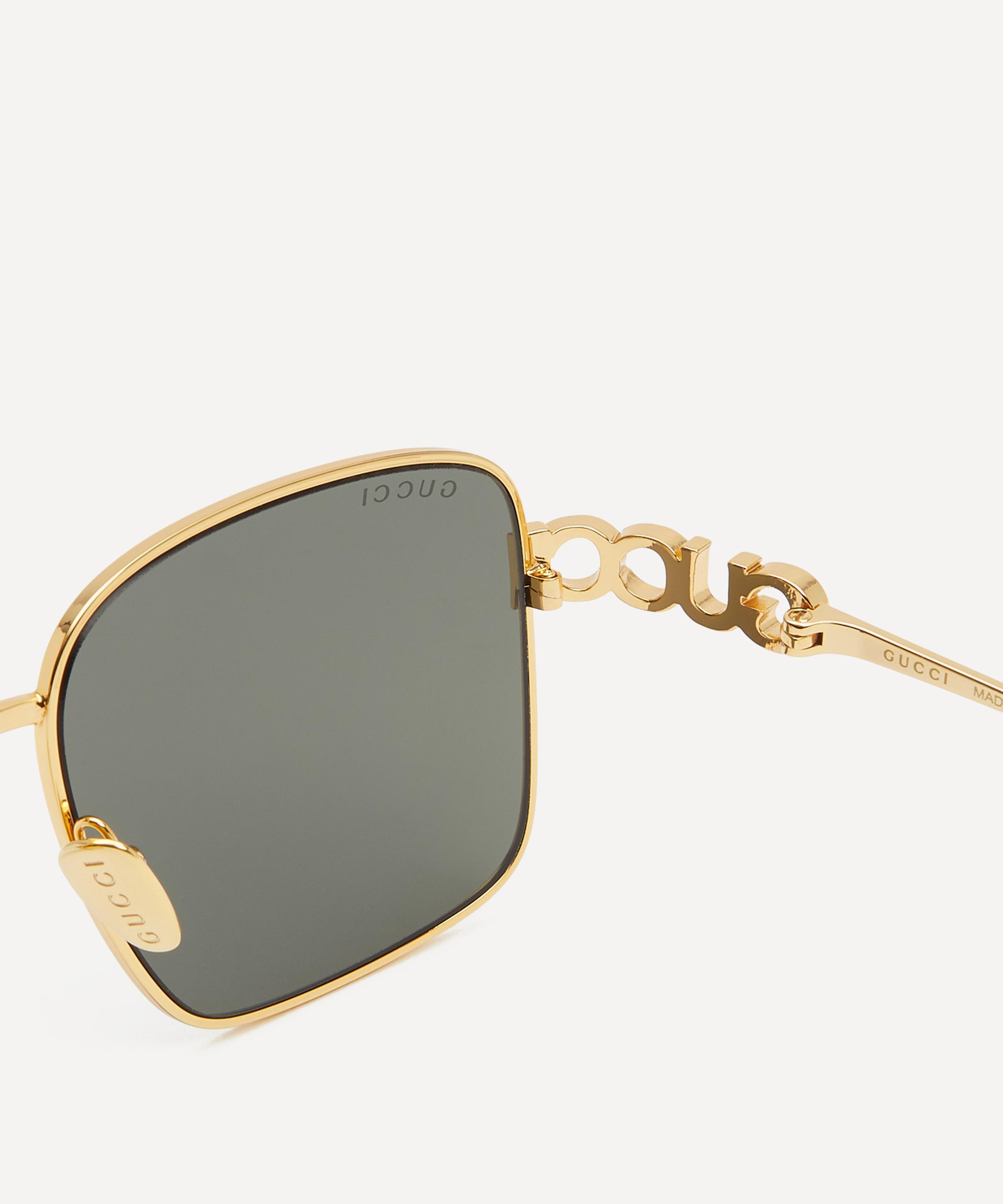 Gucci - Square Metal Cut-Out Logo Sunglasses image number 2