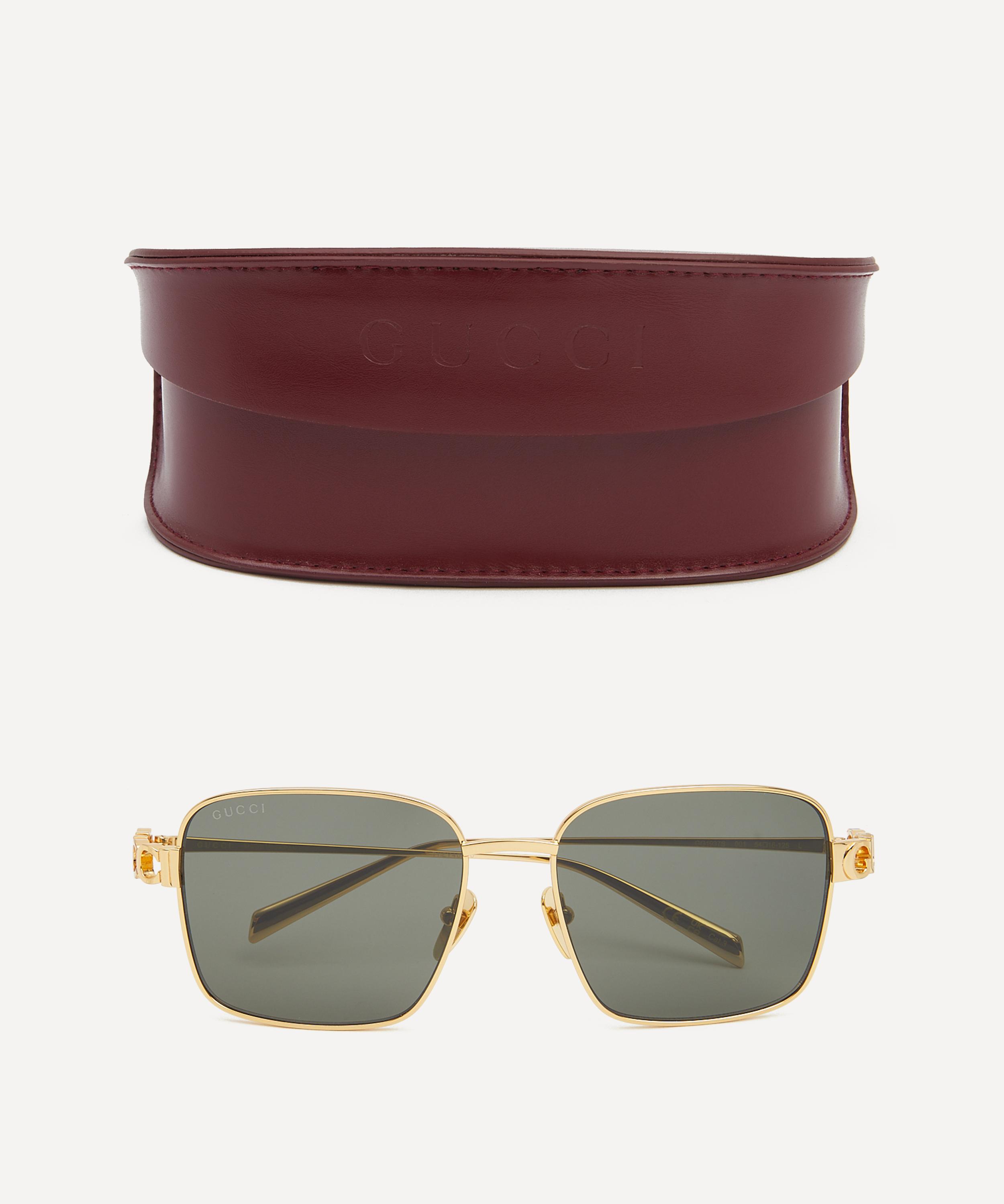 Gucci - Square Metal Cut-Out Logo Sunglasses image number 3