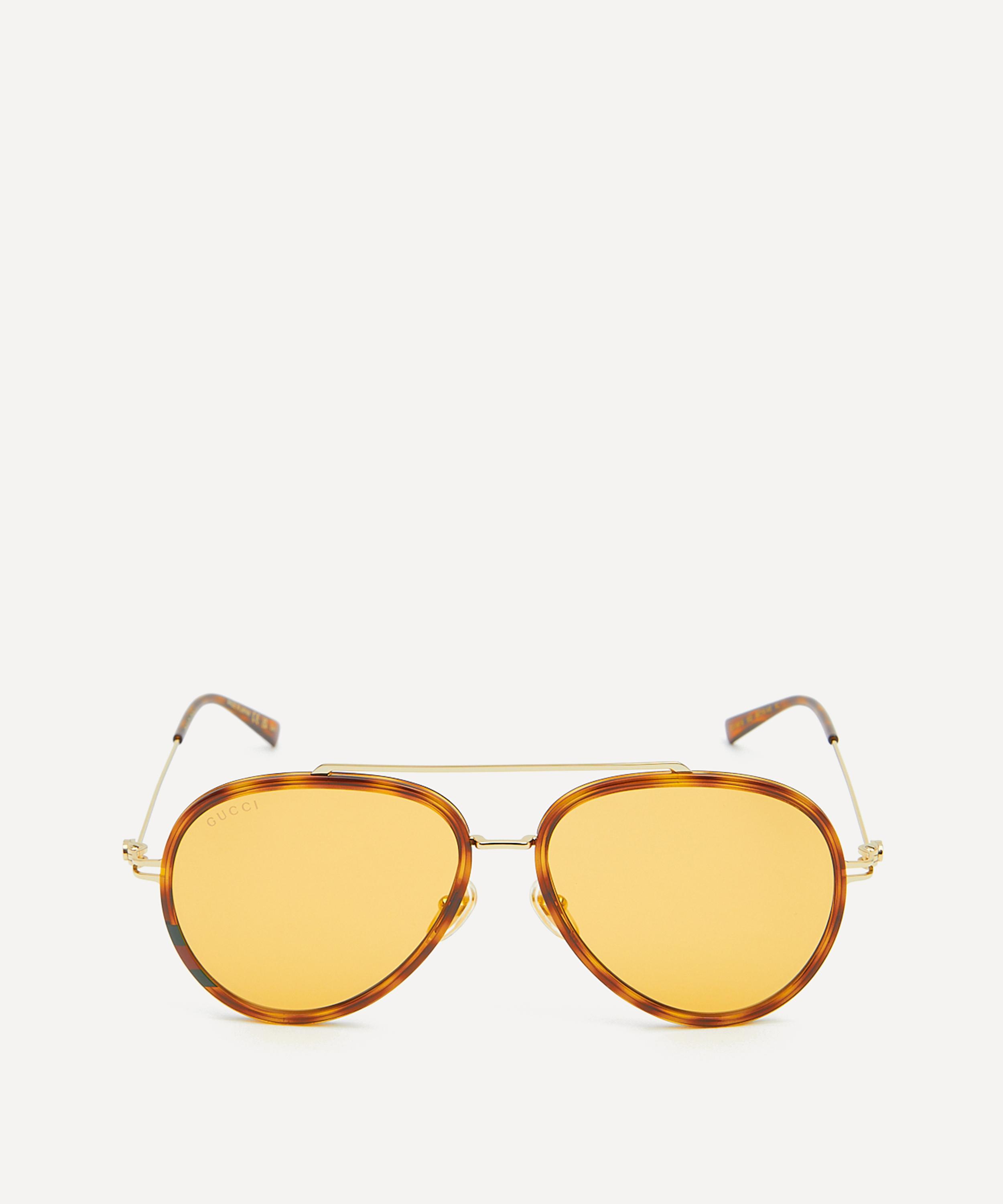 Gucci - Aviator Havana Acetate Rim Sunglasses image number 0