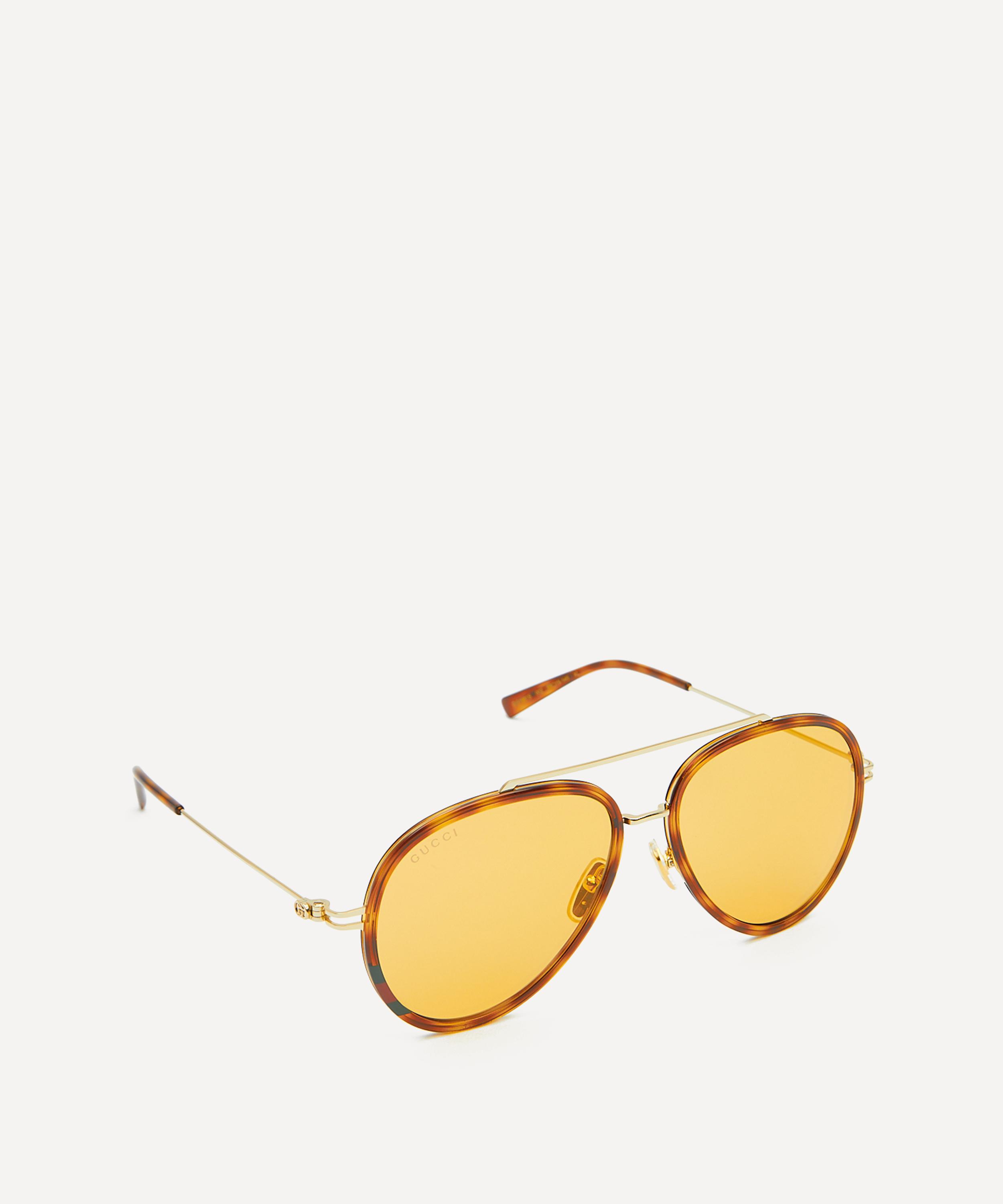 Gucci - Aviator Havana Acetate Rim Sunglasses image number 1