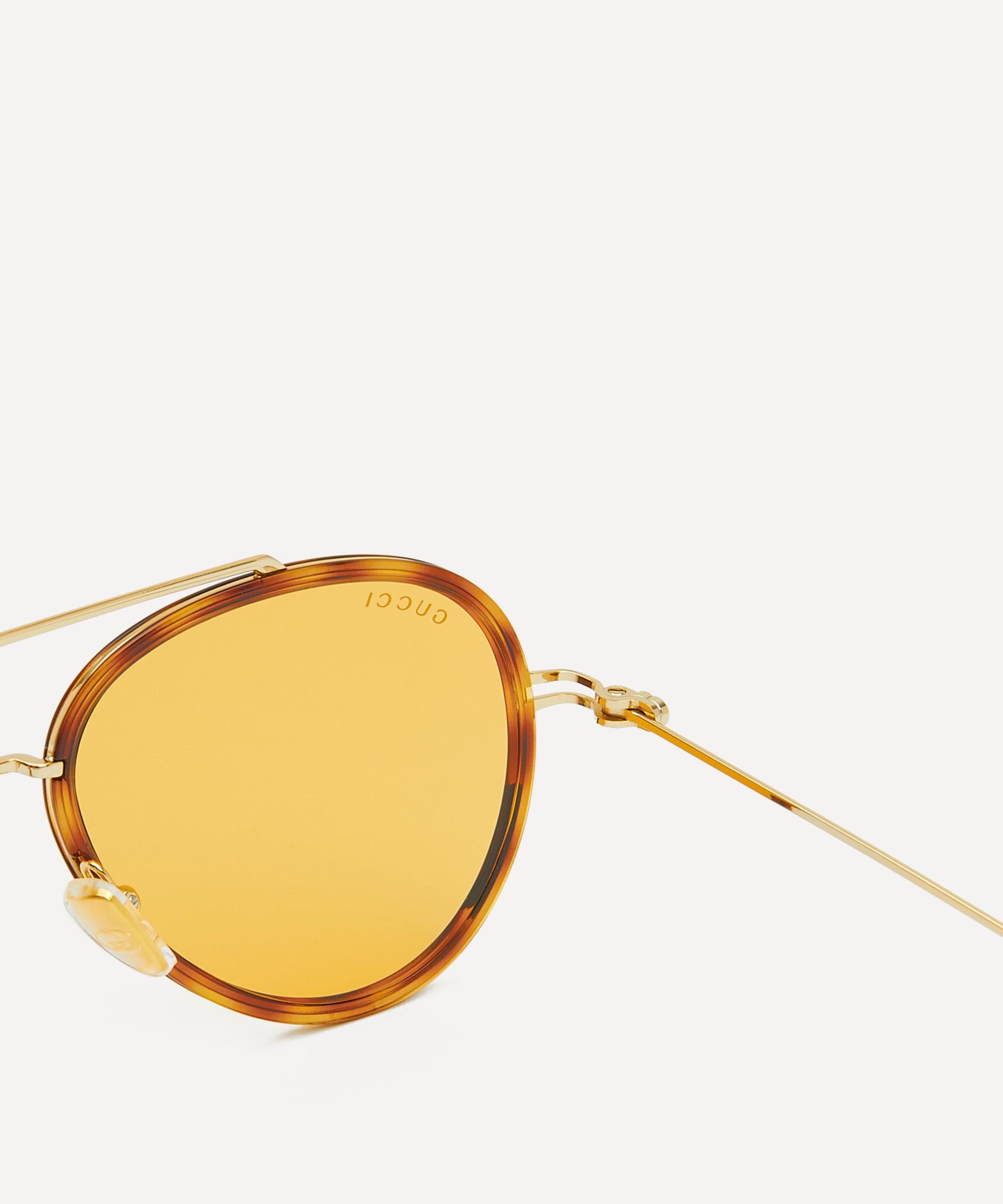 Gucci - Aviator Havana Acetate Rim Sunglasses image number 2