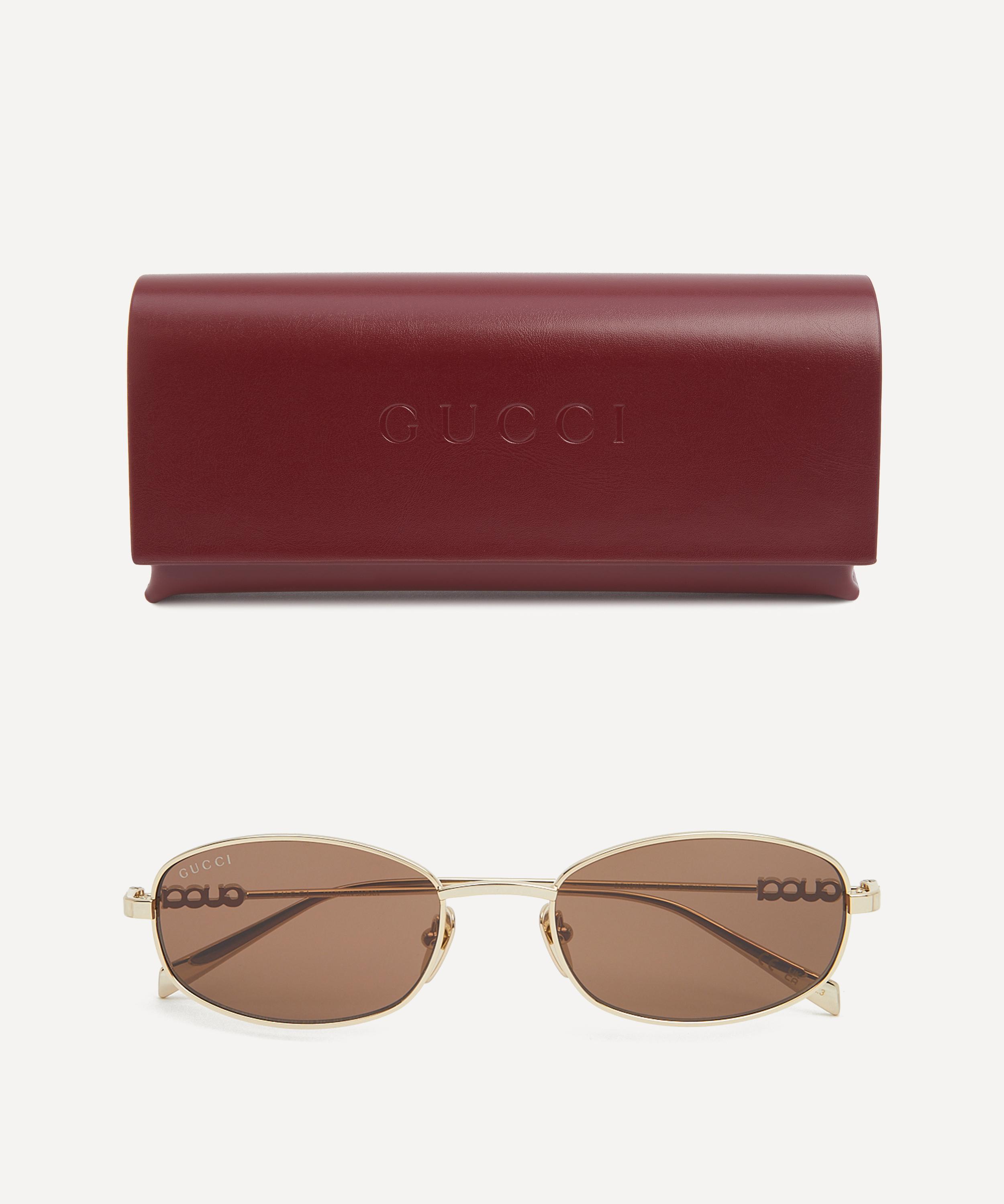 Gucci - Oval Metal Cut-Out Logo Sunglasses image number 3