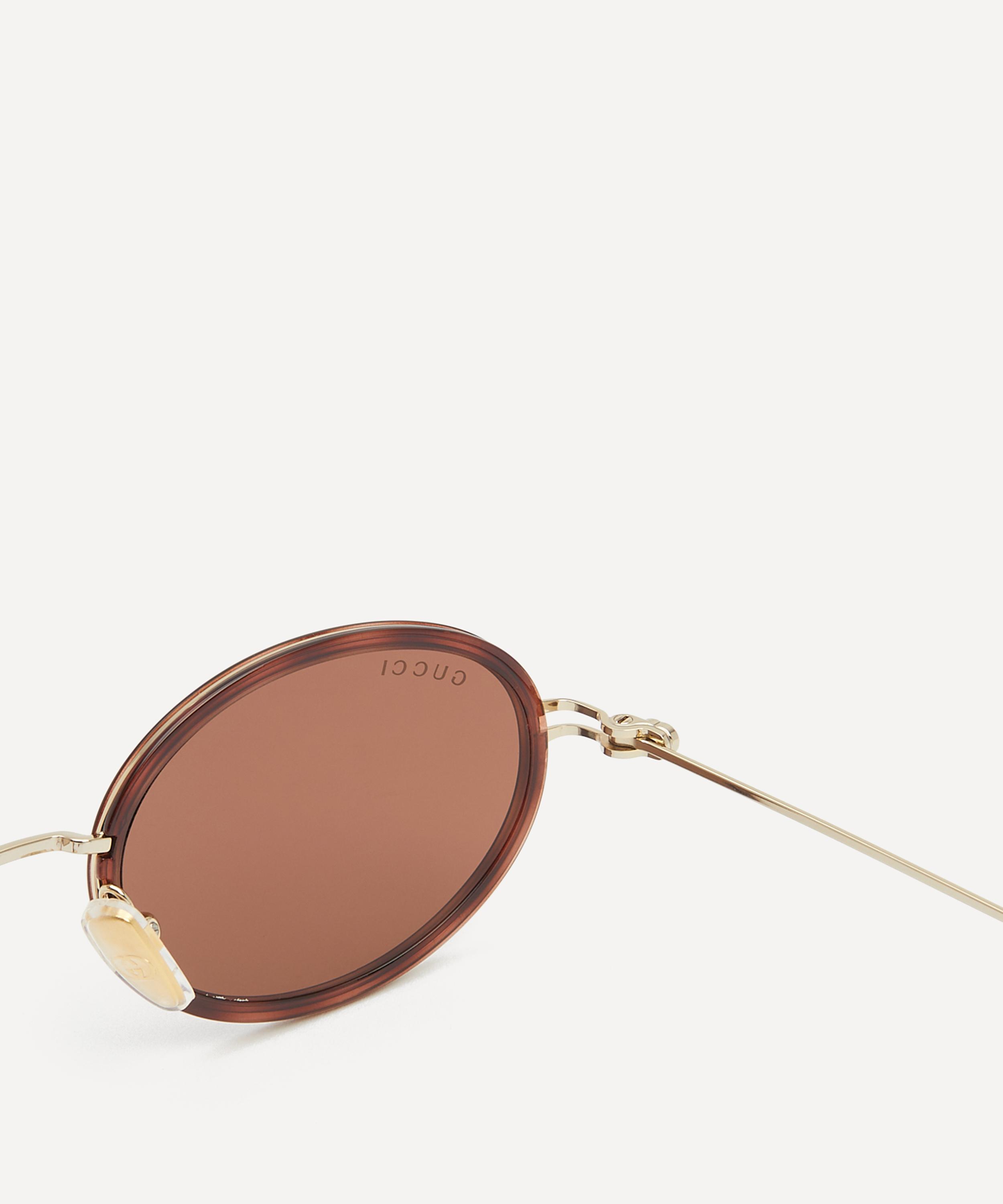 Gucci - Oval Havana Acetate Rim Sunglasses image number 2