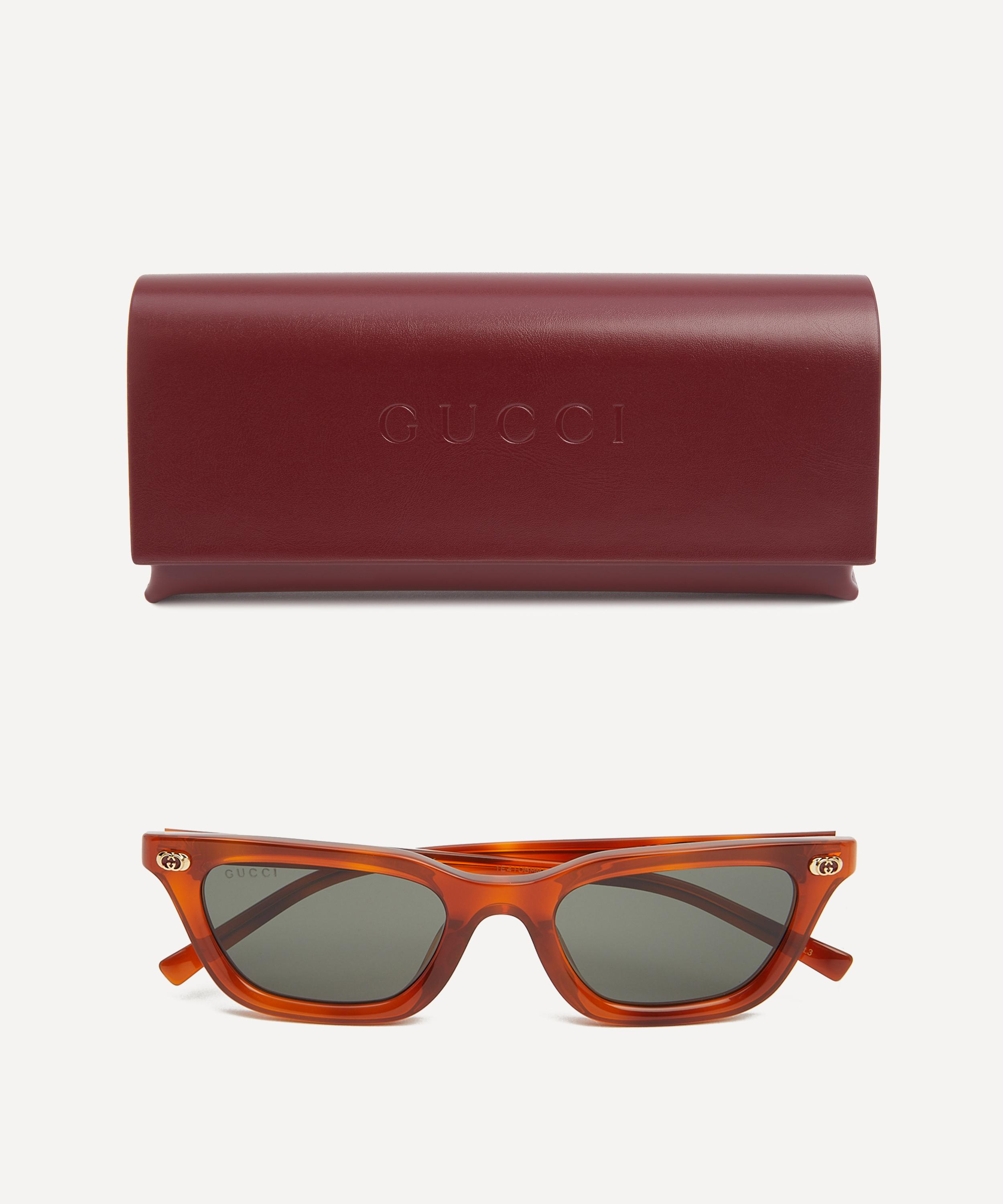 Gucci - Slim Square Havana Acetate Sunglasses image number 3
