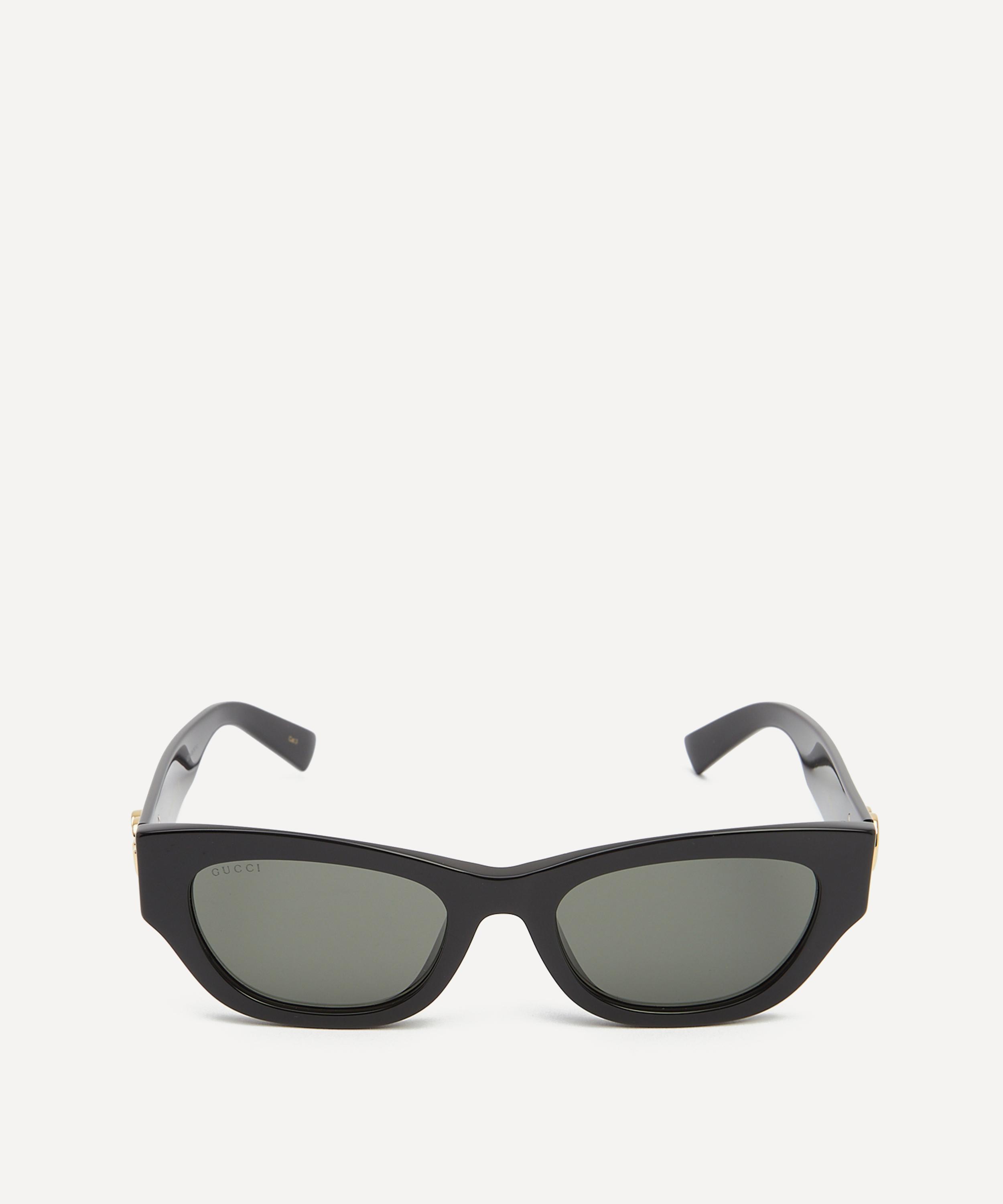 Gucci - Curved Square Black Acetate Sunglasses image number 0