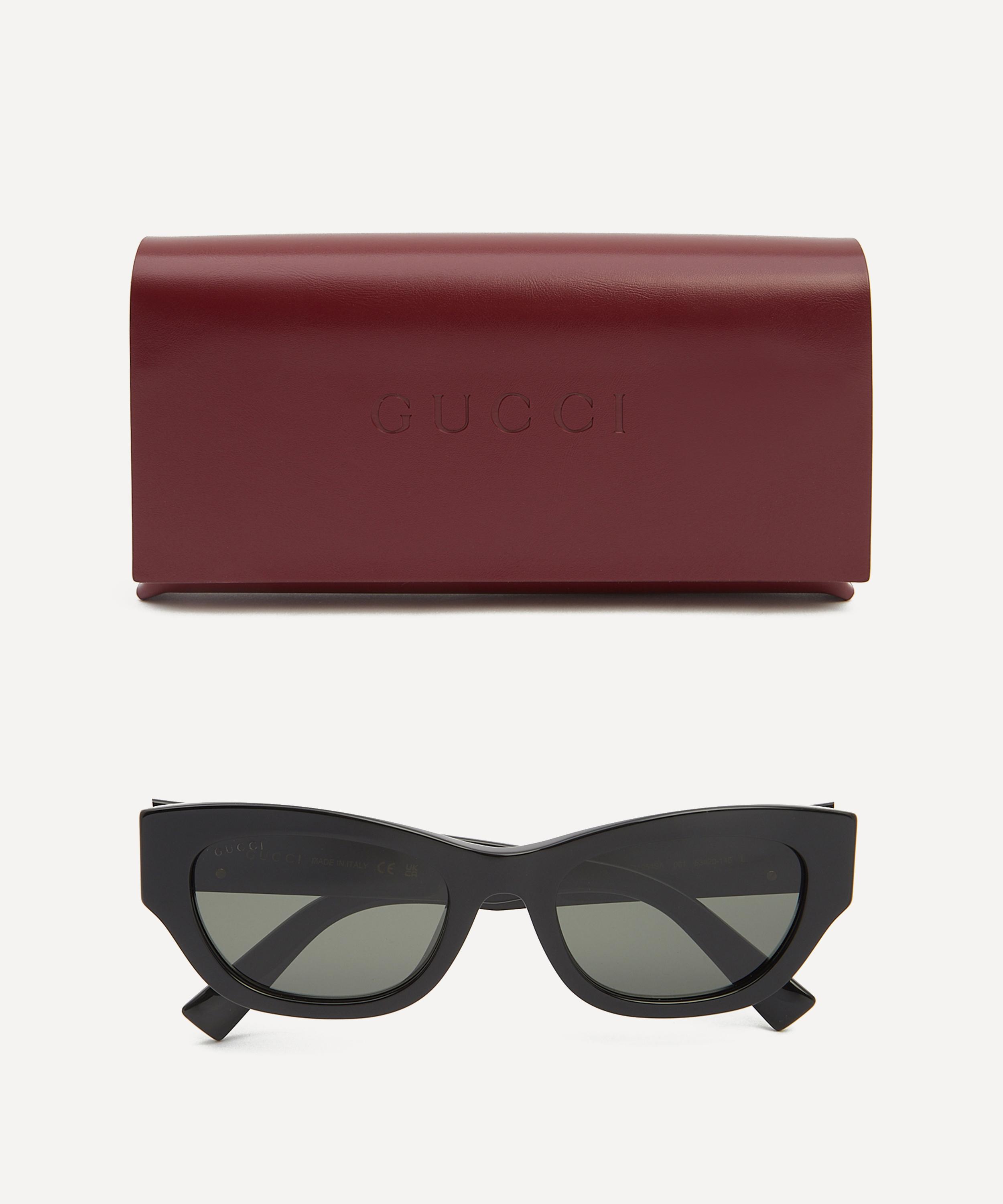 Gucci - Curved Square Black Acetate Sunglasses image number 3