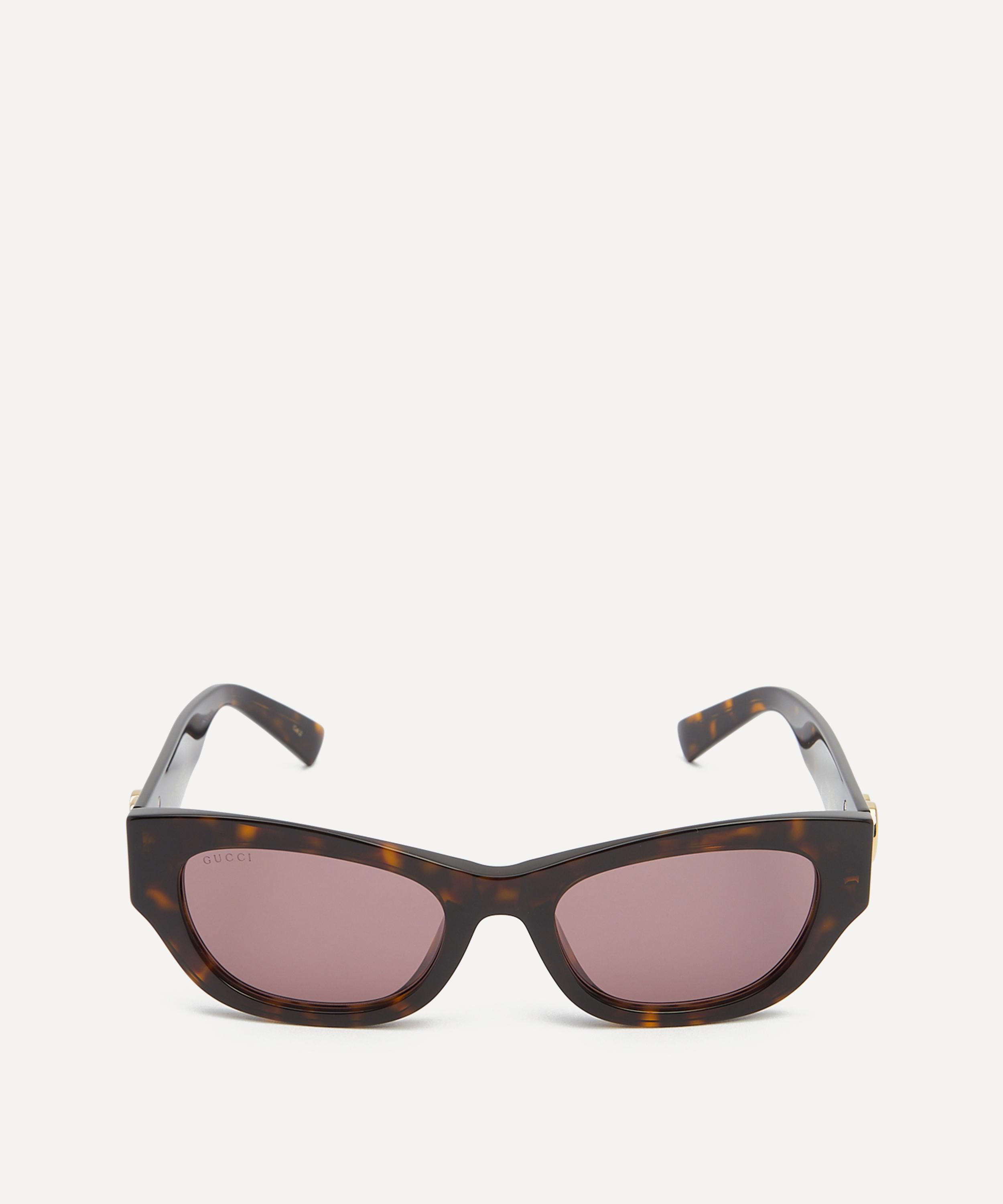 Gucci - Curved Square Havana Acetate Sunglasses image number 0