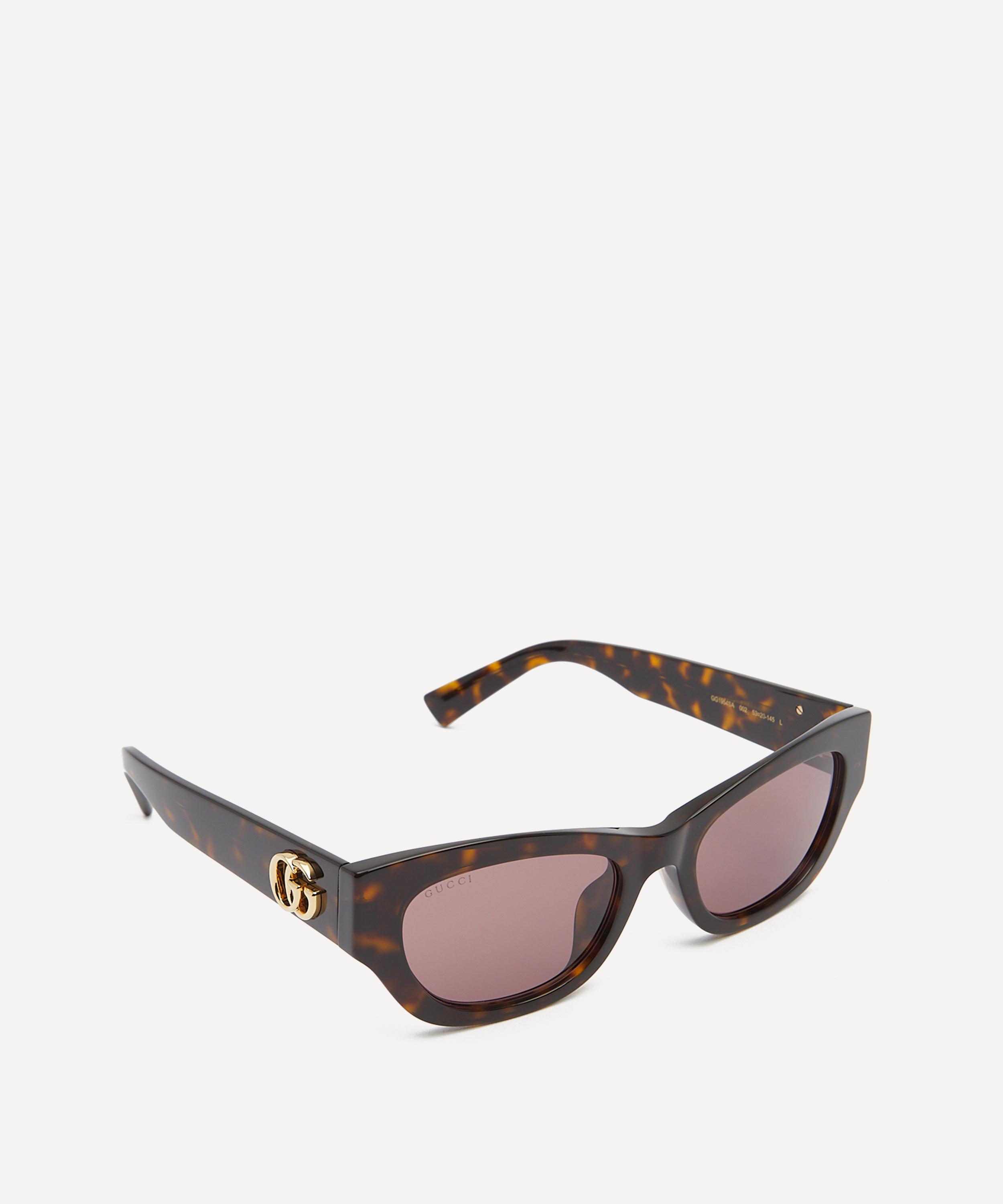 Gucci - Curved Square Havana Acetate Sunglasses image number 1