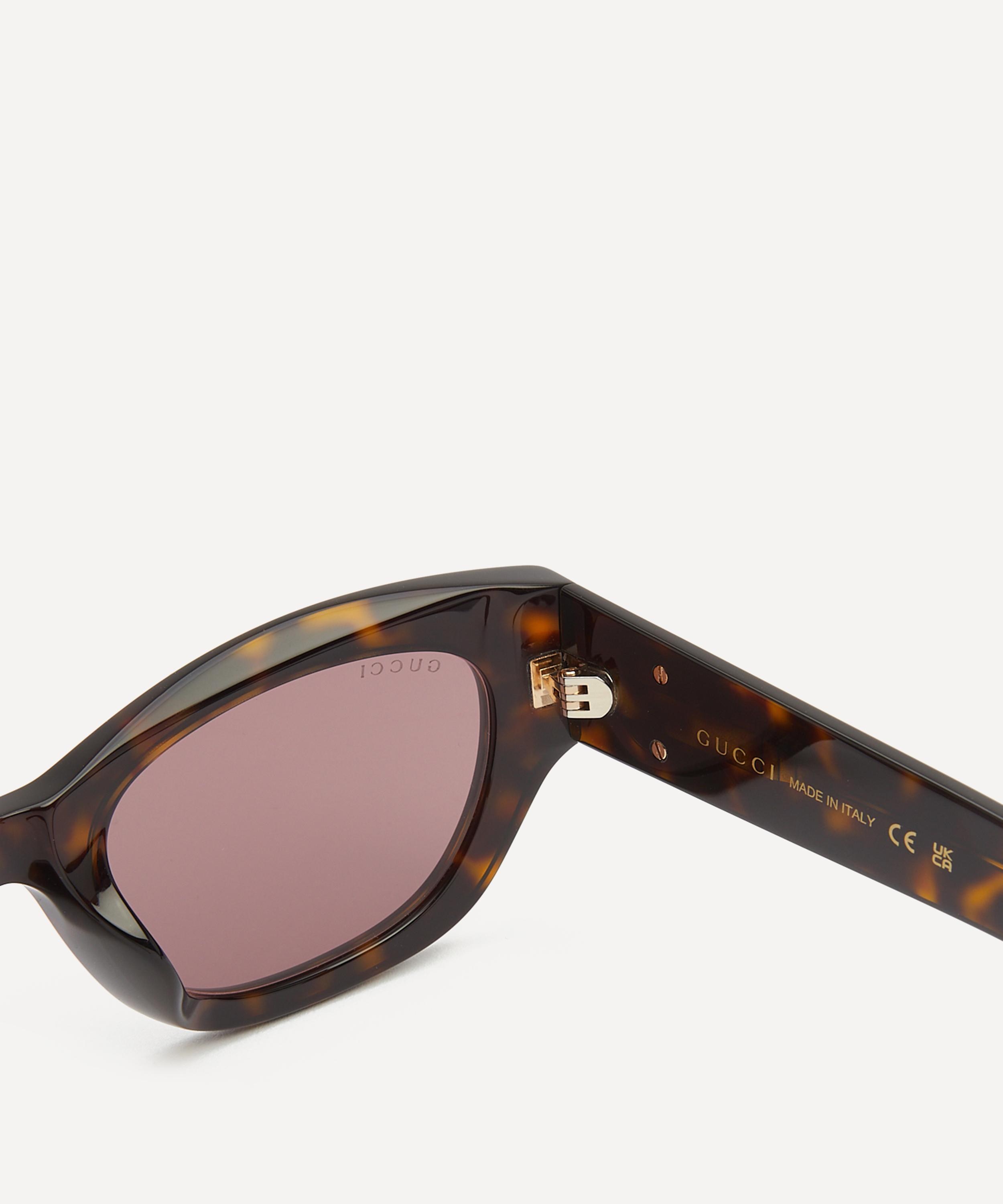 Gucci - Curved Square Havana Acetate Sunglasses image number 2