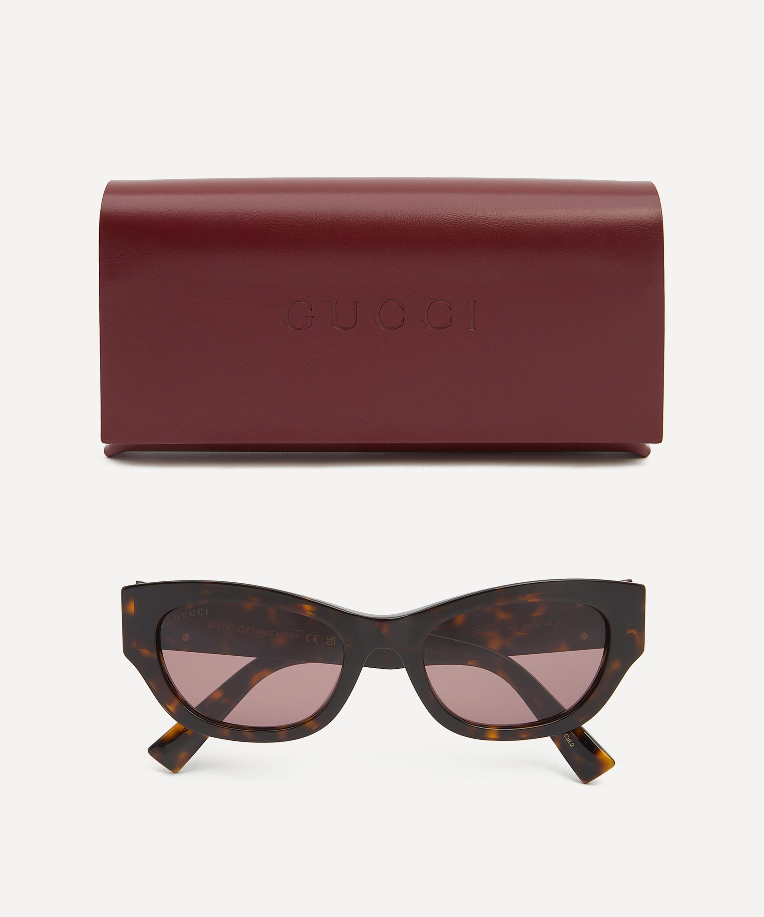 Gucci - Curved Square Havana Acetate Sunglasses image number 3