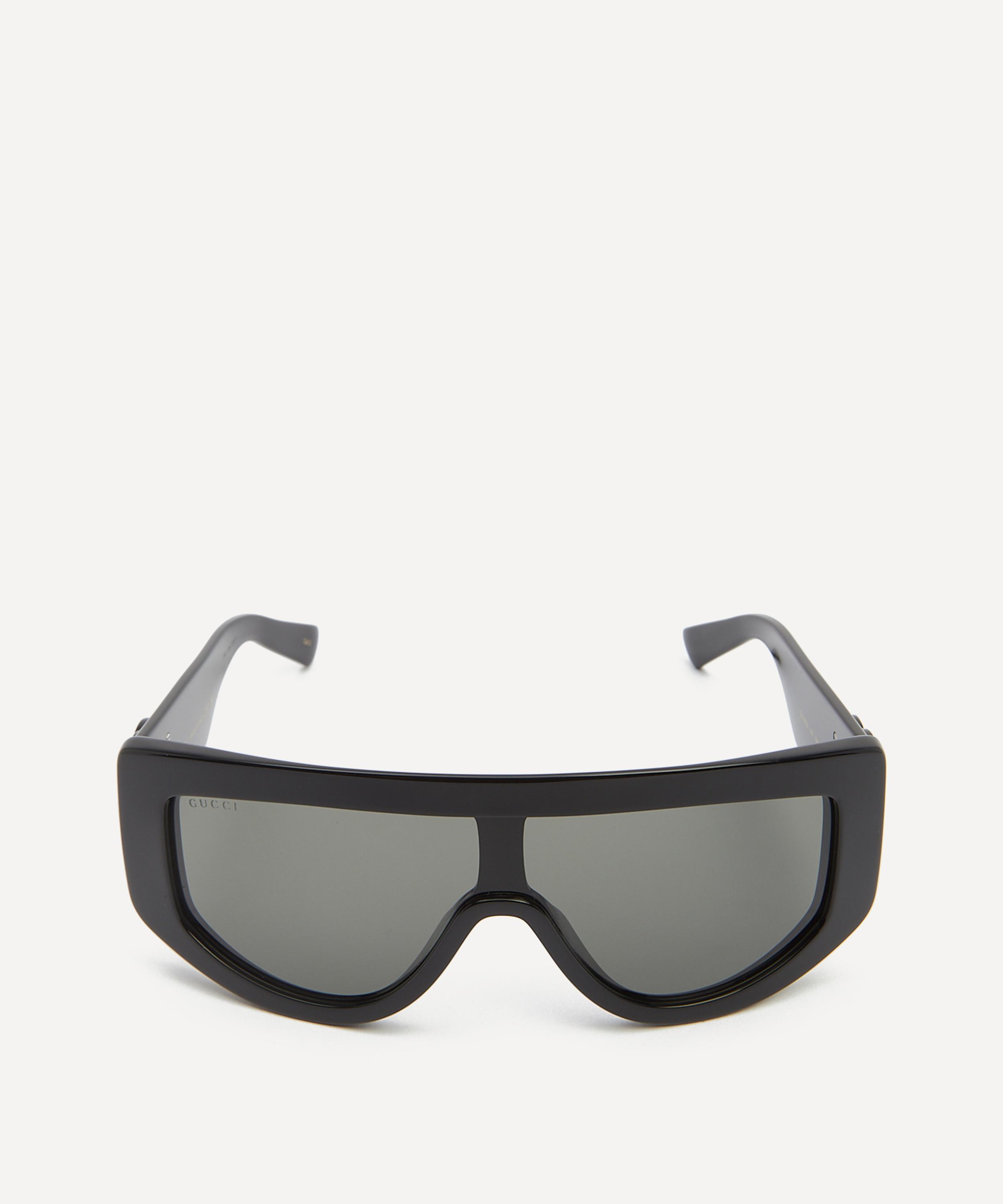 Gucci - Black Acetate Shield Sunglasses
