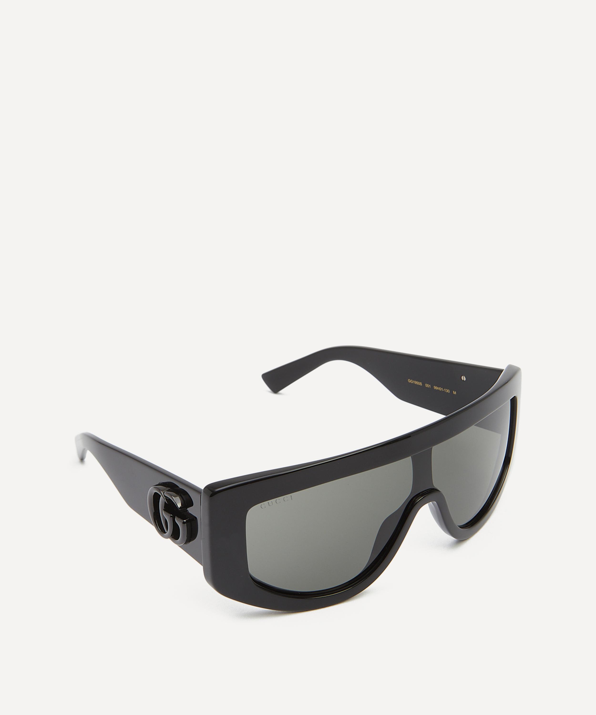 Gucci - Black Acetate Shield Sunglasses image number 1
