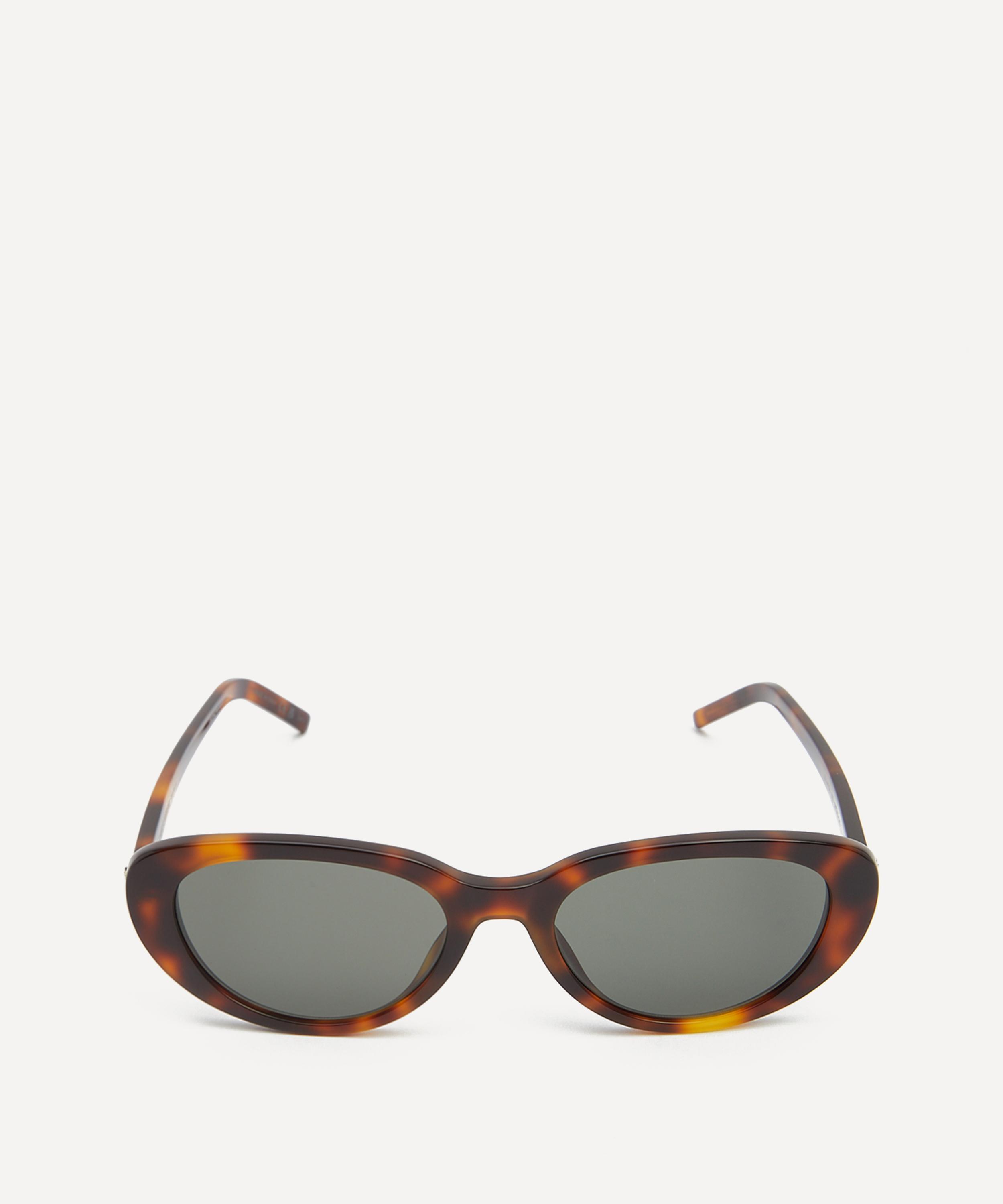 Saint Laurent - Oval Cat Eye Havana Acetate Sunglasses image number 0
