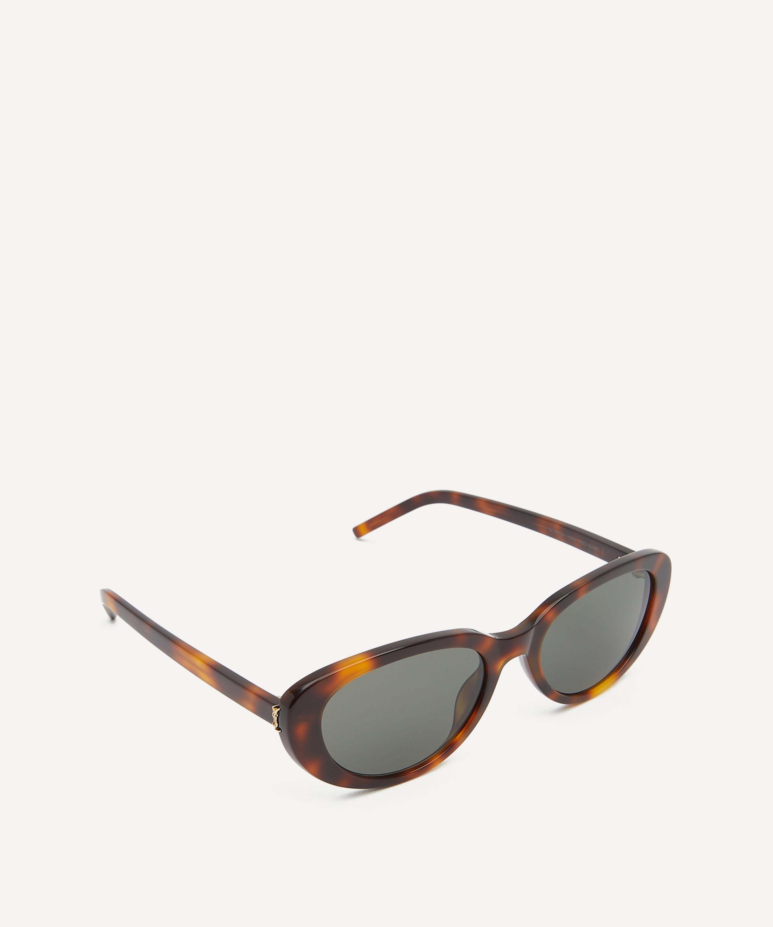 Saint Laurent - Oval Cat Eye Havana Acetate Sunglasses image number 1