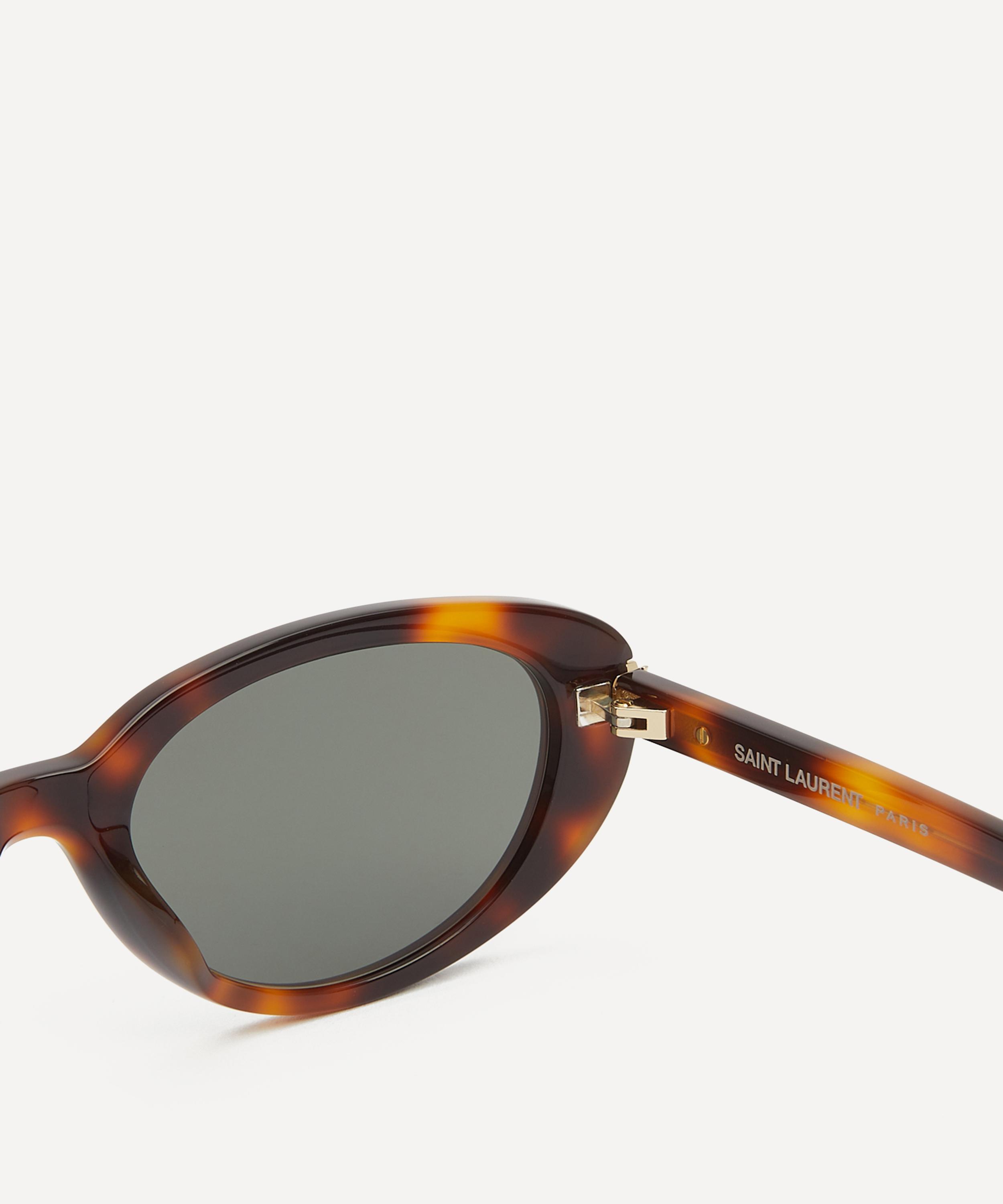 Saint Laurent - Oval Cat Eye Havana Acetate Sunglasses image number 2
