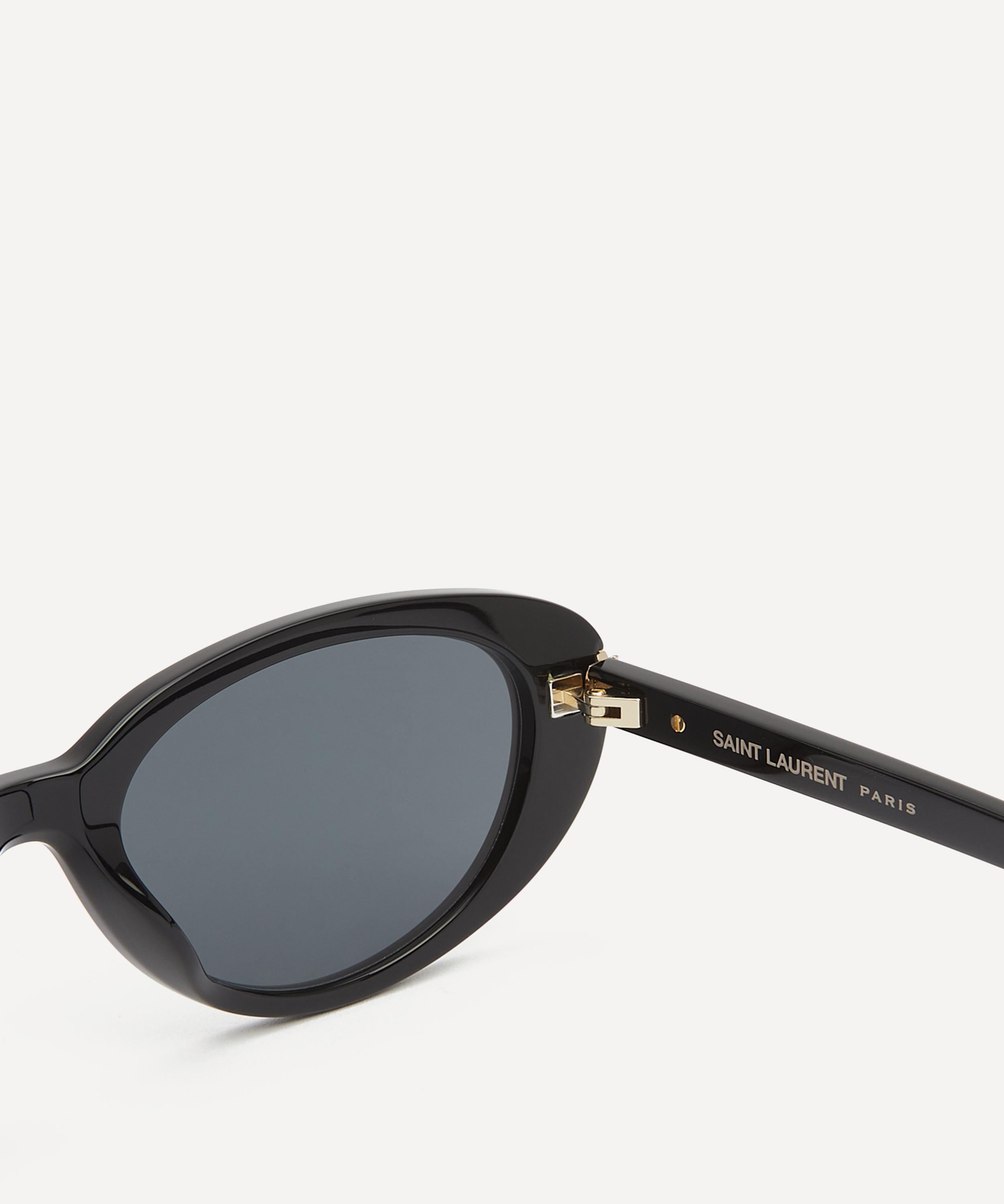 Saint Laurent - Oval Cat Eye Black Acetate Sunglasses image number 2
