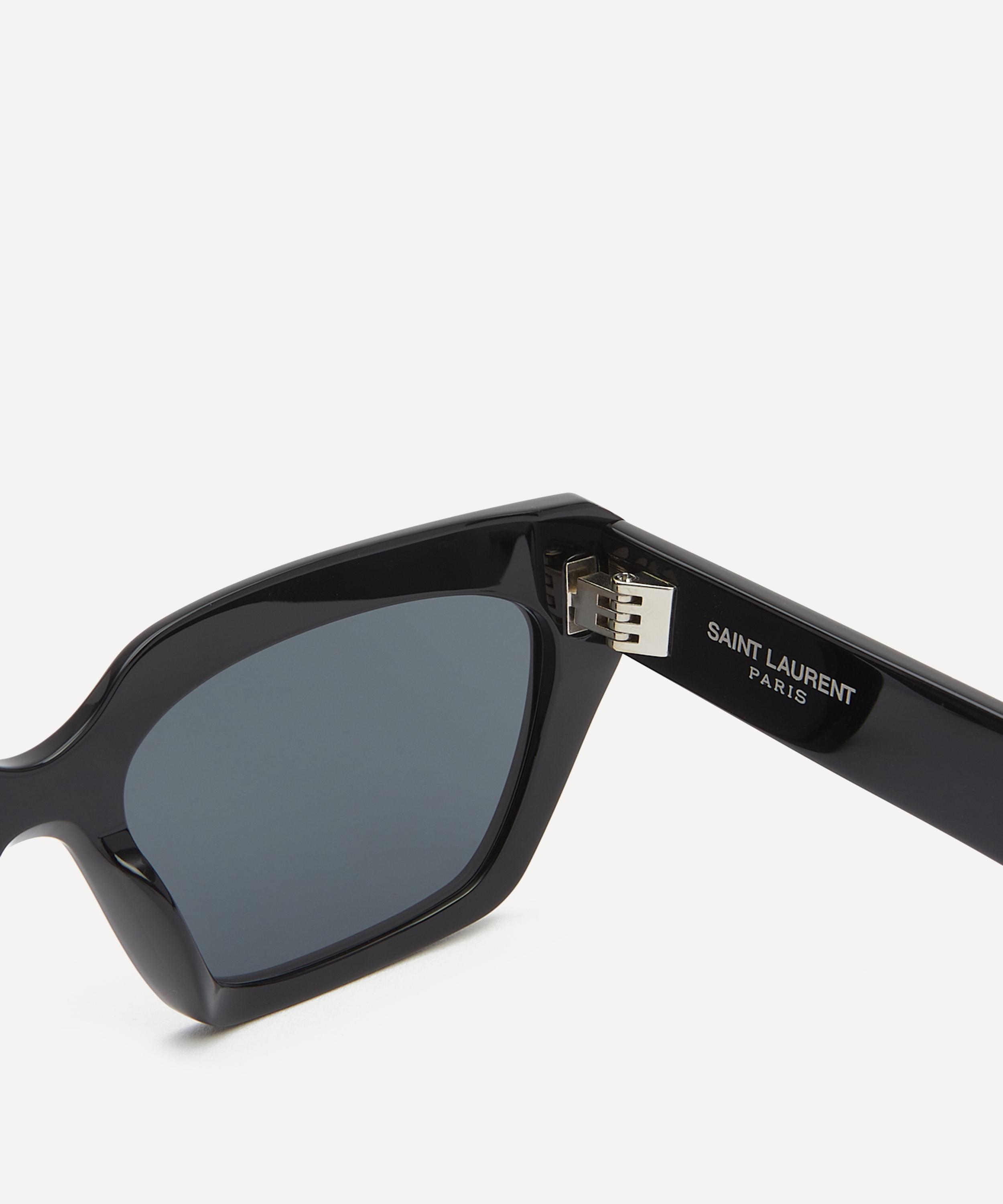 Saint Laurent - Geometric Cat Eye Black Acetate Sunglasses image number 2