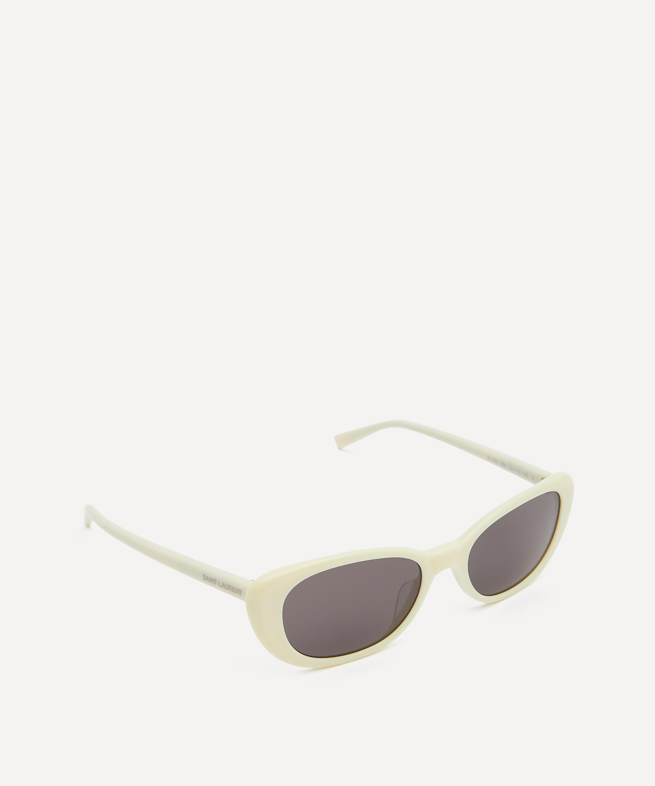 Saint Laurent - Round Cat Eye Ivory Acetate Sunglasses image number 1