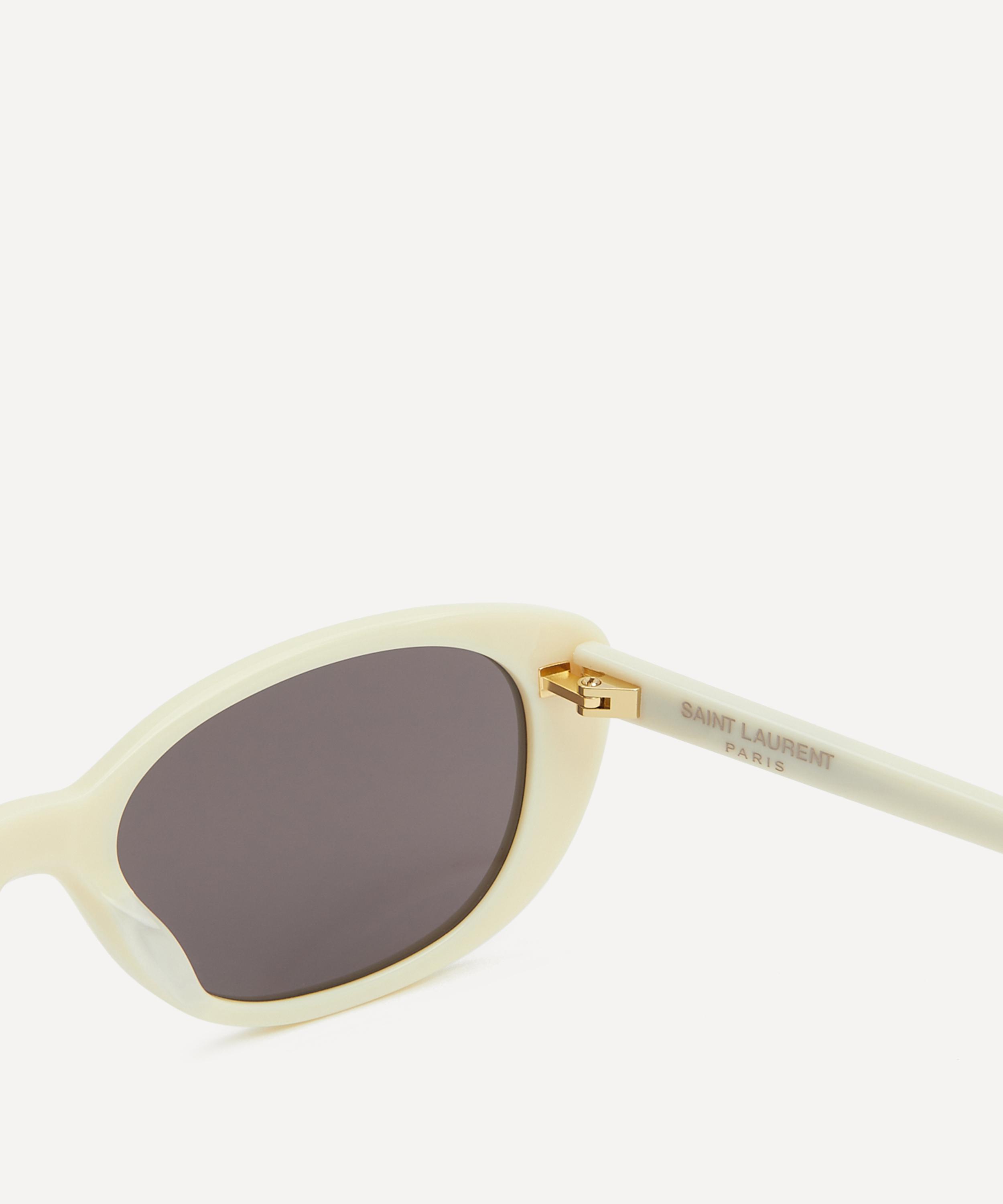 Saint Laurent - Round Cat Eye Ivory Acetate Sunglasses image number 2