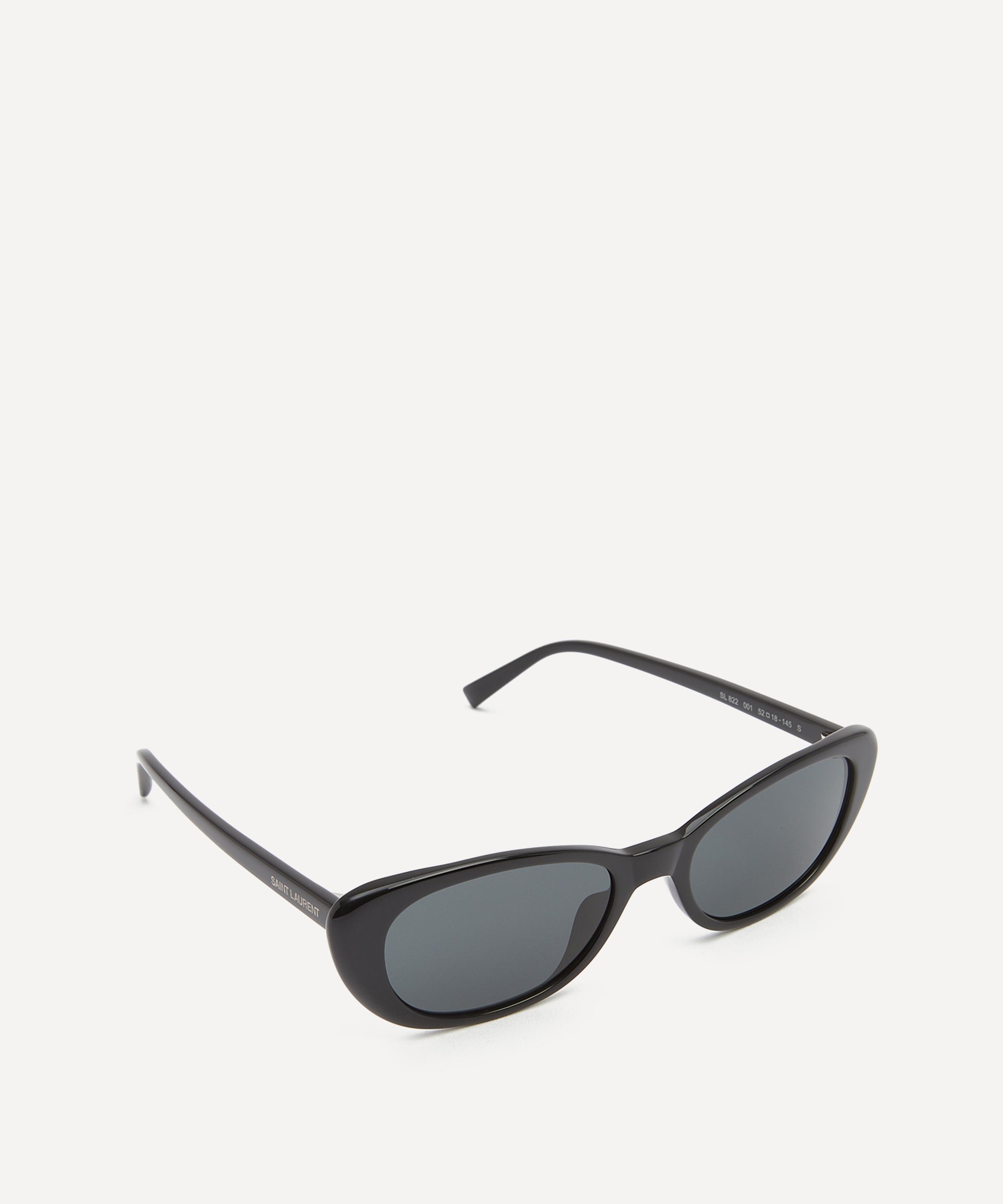Saint Laurent - Round Cat Eye Black Acetate Sunglasses image number 1
