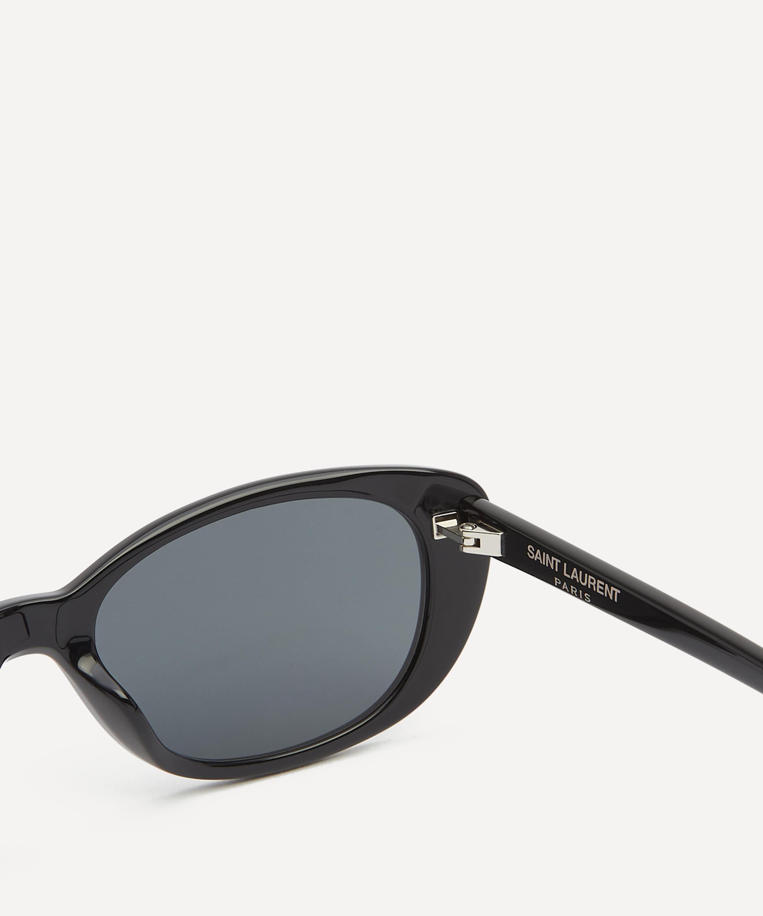 Saint Laurent - Round Cat Eye Black Acetate Sunglasses image number 2