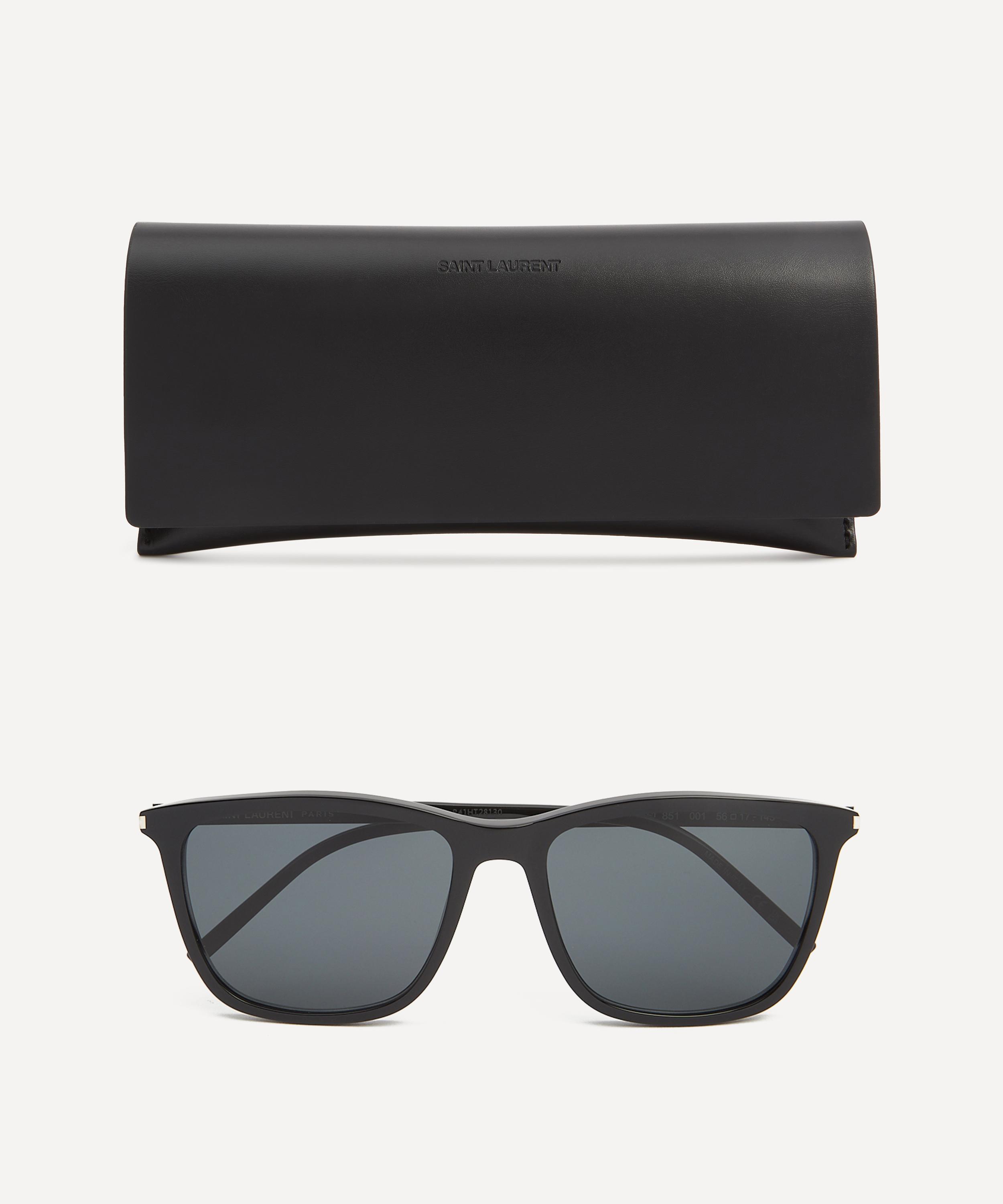 Saint Laurent - Square Black Acetate Sunglasses image number 3