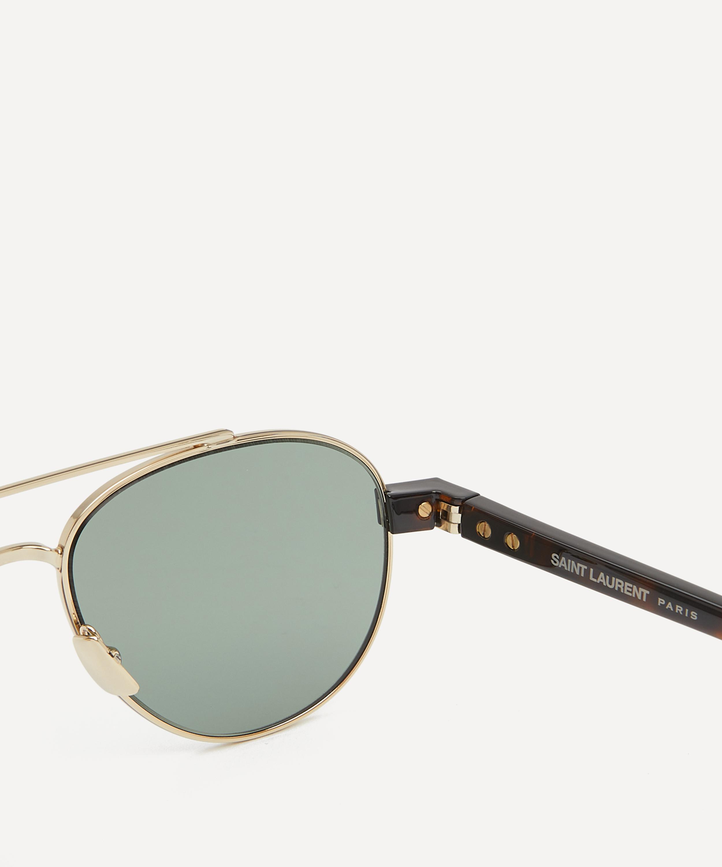 Saint Laurent - Round Aviator Metal Sunglasses image number 2
