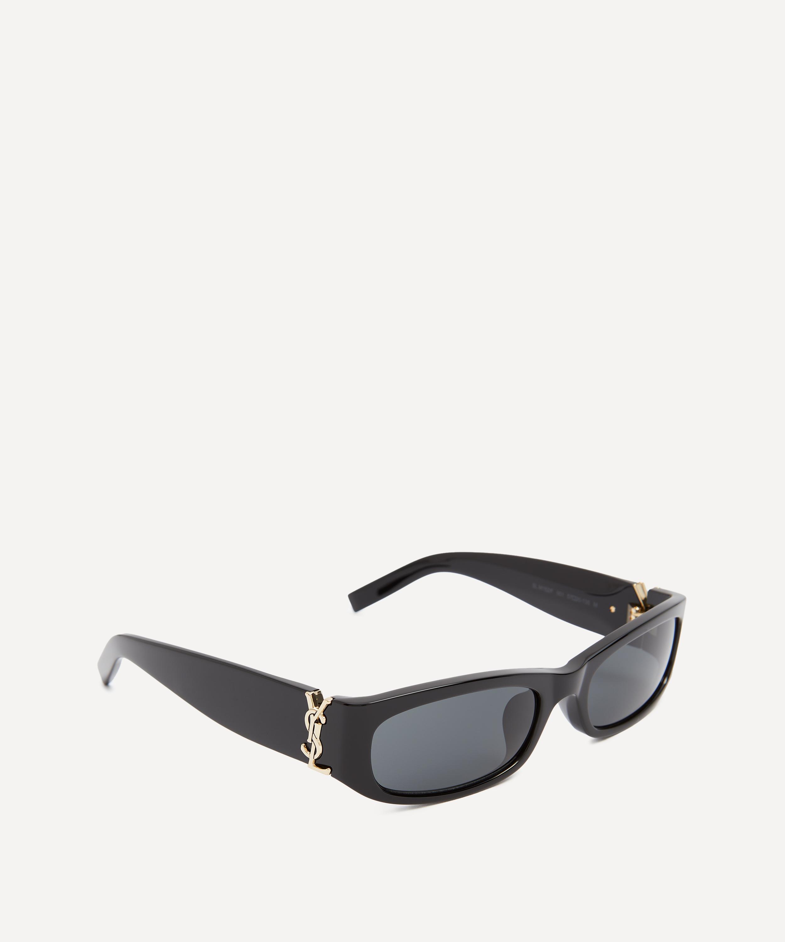 Saint Laurent - Elongated Rectangular Black Acetate Sunglasses image number 1