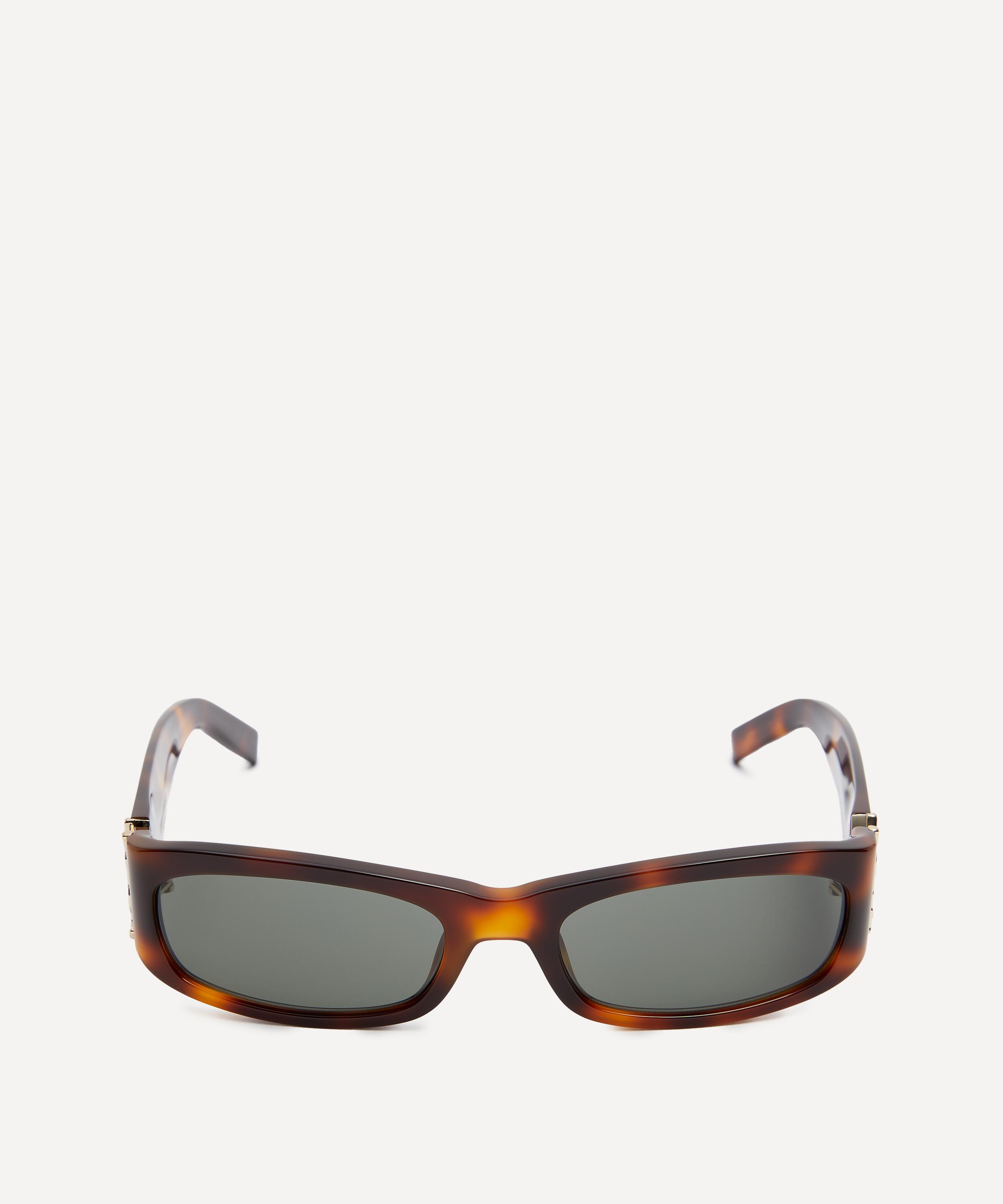 Saint Laurent - Elongated Rectangular Havana Acetate Sunglasses image number 0