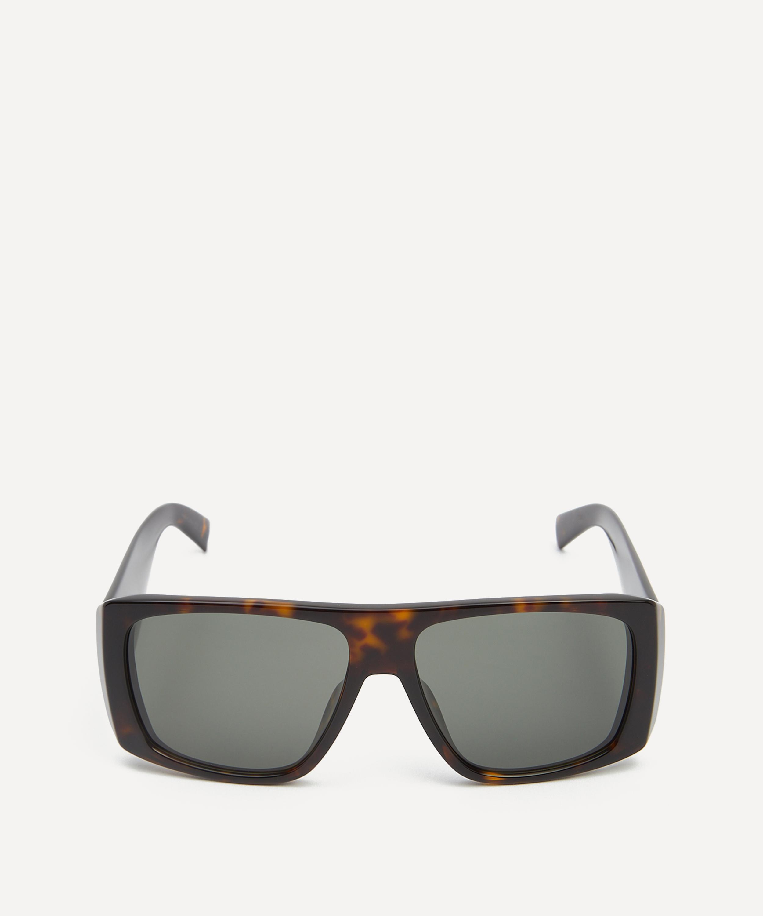 Saint Laurent - Oversized Flat Top Havana Acetate Sunglasses image number 0